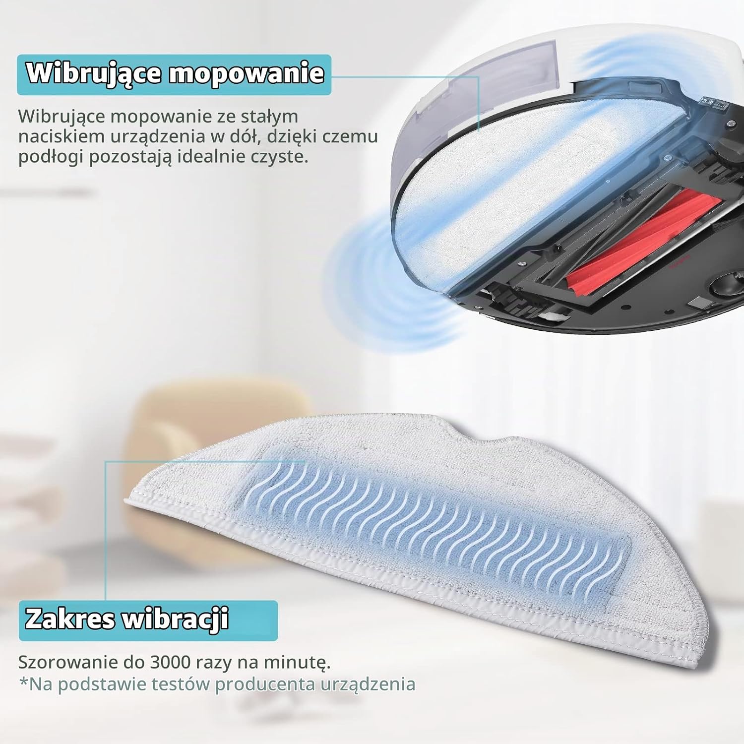 Detalle de Alloytool ściereczki VibraRise do Roborock S8 i S7, 8 sztuk, jasnoszare