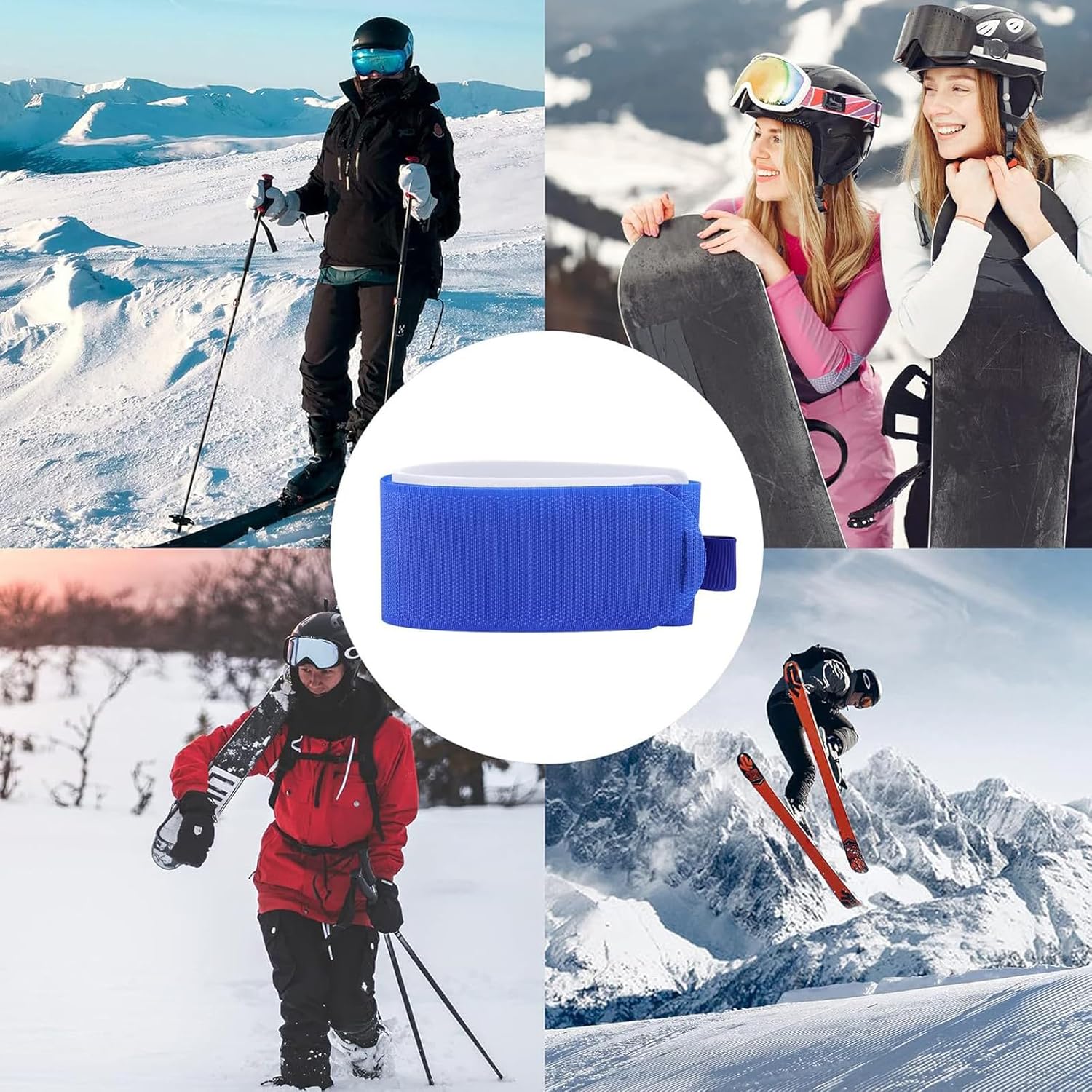 Thumbnail 6 de HYMAIPROSPERITY 6Pcs Adjustable Blue Nylon Ski Straps – Practical Ski Gear Organisation