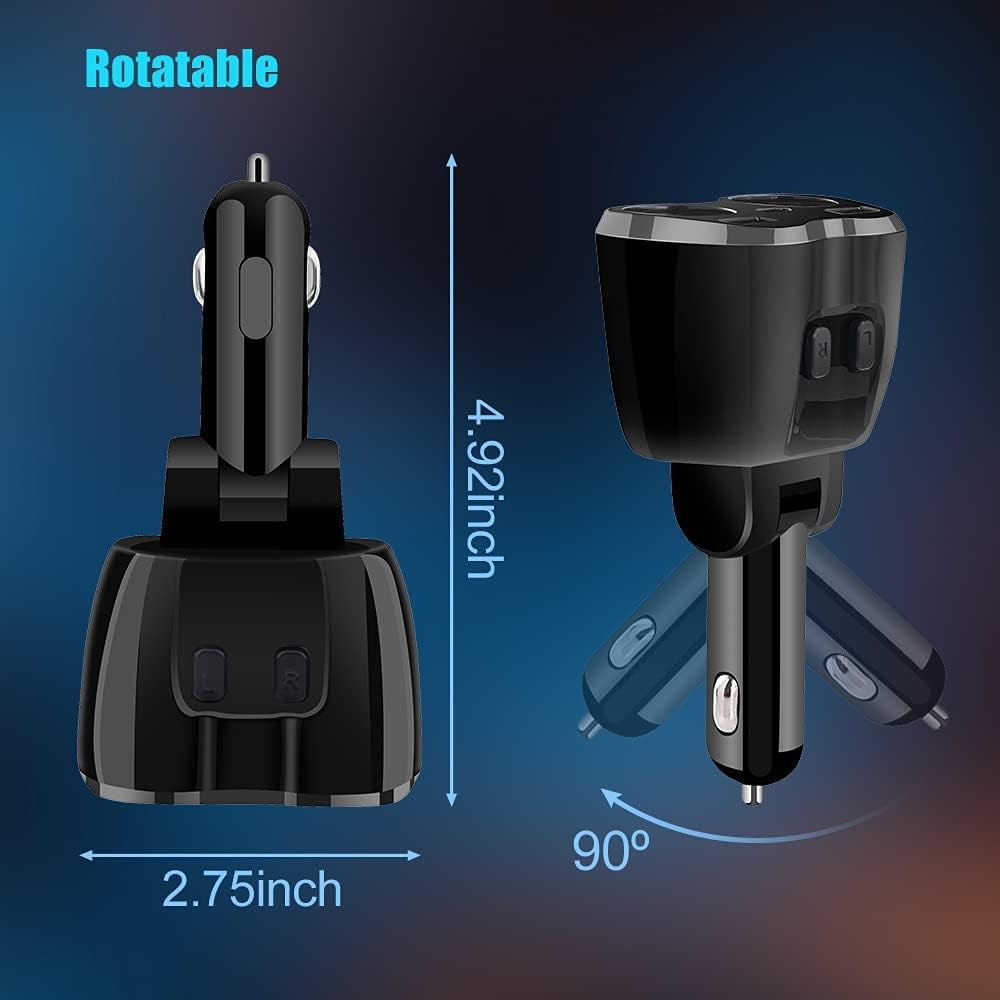 Thumbnail 4 de USB Car Charger Adapter Cigarette Lighter Splitter with QC3.0 + 20W USB-C PD and LED voltage display