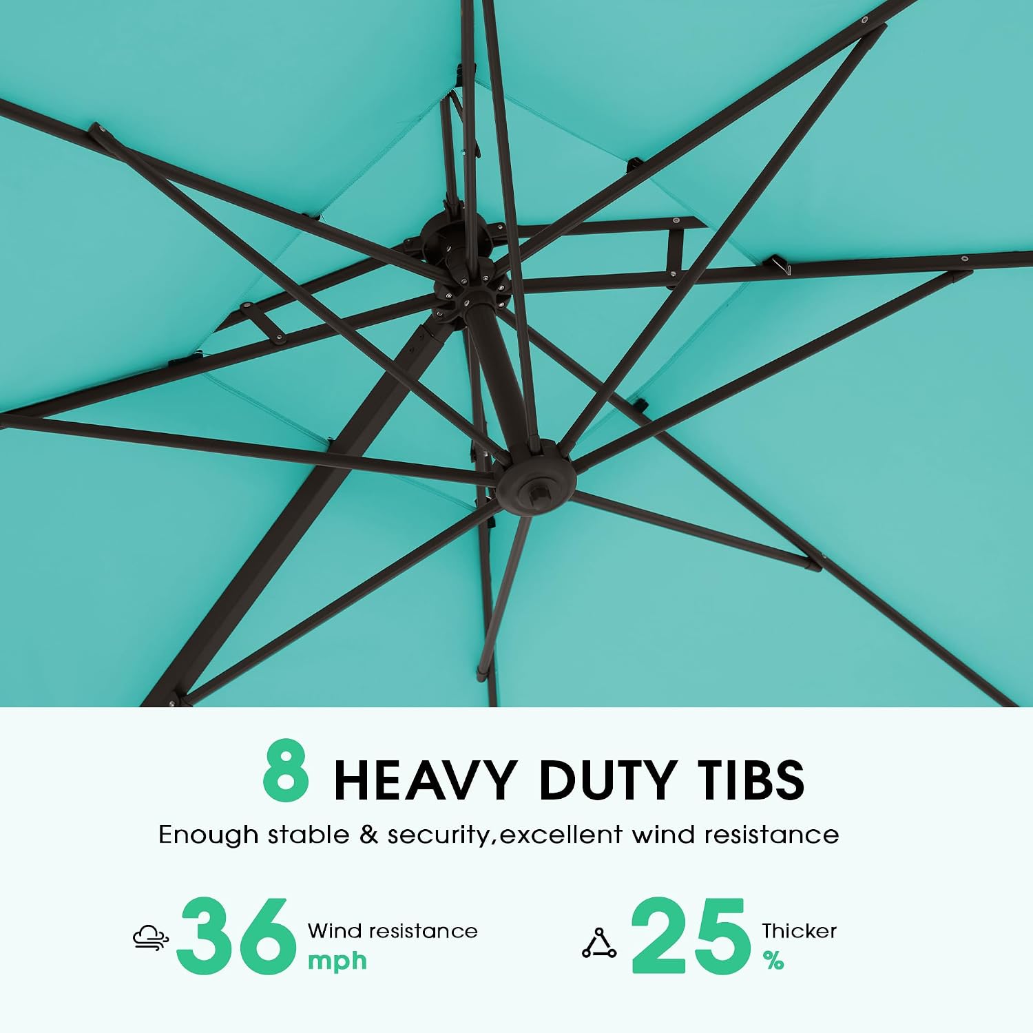 Thumbnail 6 de JEAREY Cantilever Patio Umbrella 9x9 ft