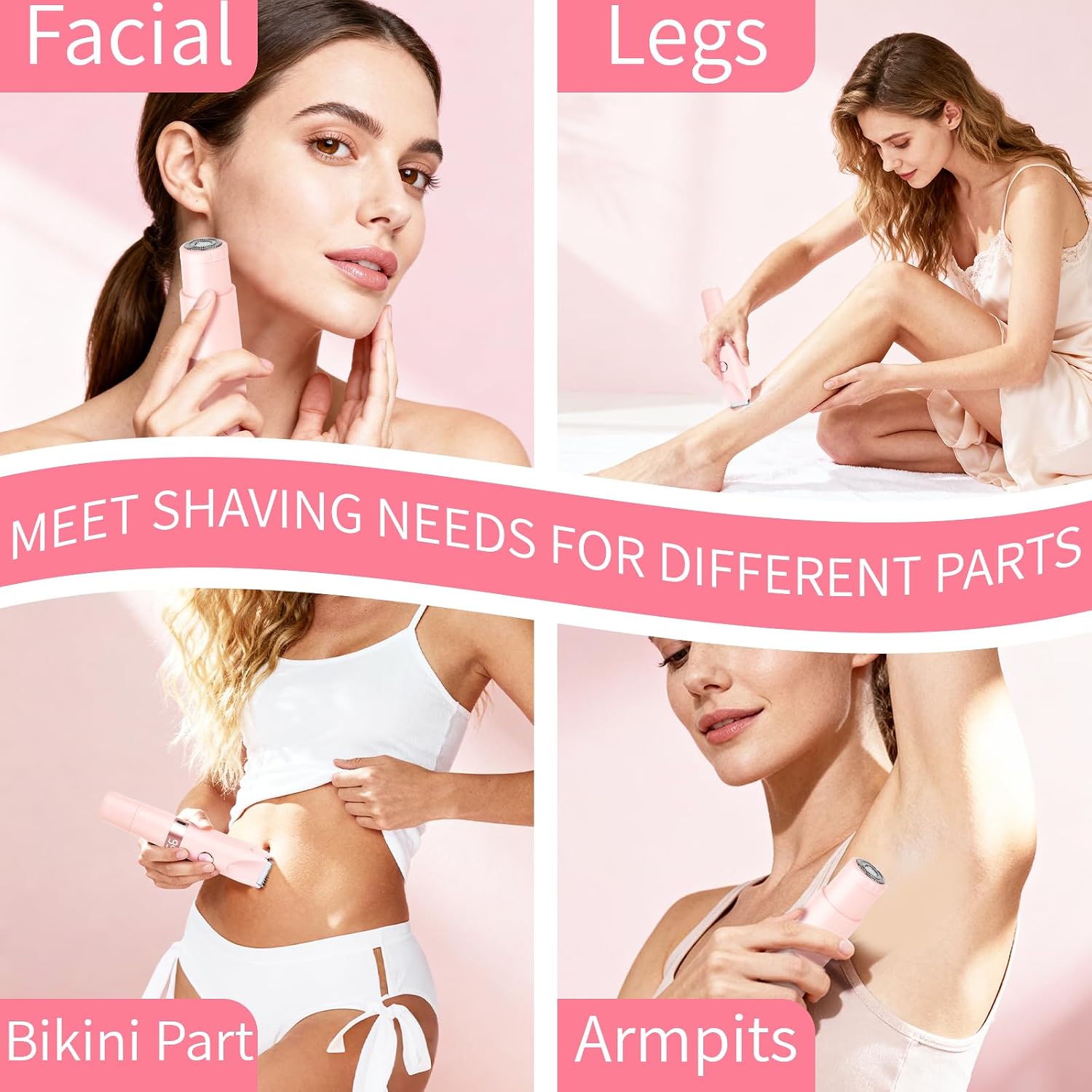 Thumbnail 3 de Beanify Épilateur 2 en 1 pour bikini et visage – Étanche IPX7, LED et recharge USB