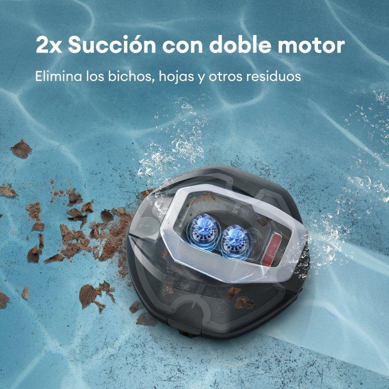 Detalle de Ultenic Pooleco 10: robot limpiafondos inalámbrico para piscinas de hasta 80 m²
