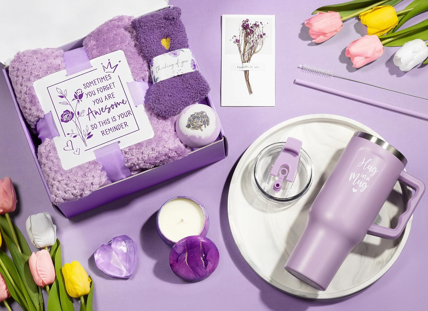 Thumbnail 2 de Birthday Gifts for Women: Self-Care Get Well Soon Gift Basket with Lavender Spa Essentials
