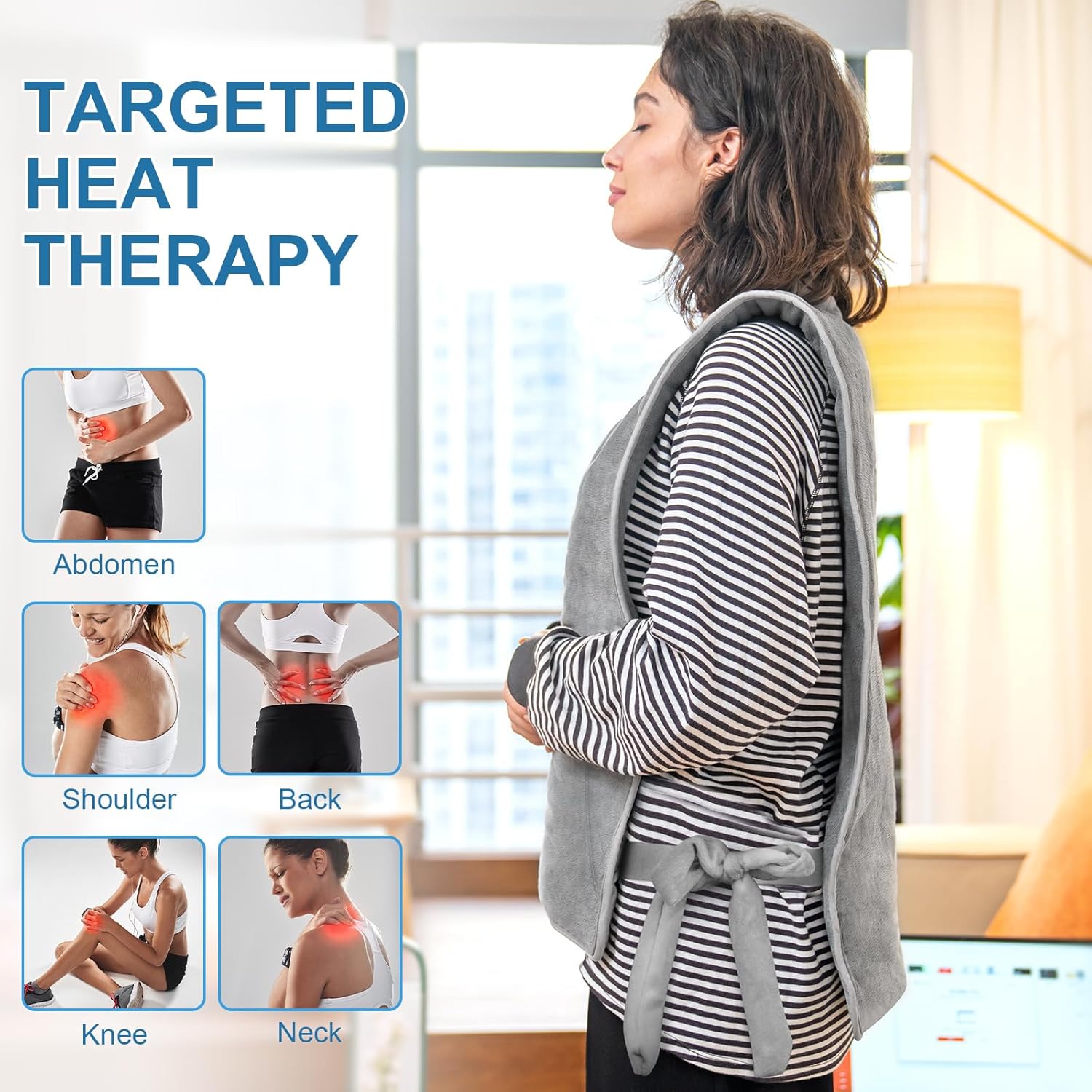 Thumbnail 2 de Nalezuns Heizkissen für Rücken, Schulter & Nacken mit Front- und Rückheizung, 6 Heizstufen, Auto-Off Timer