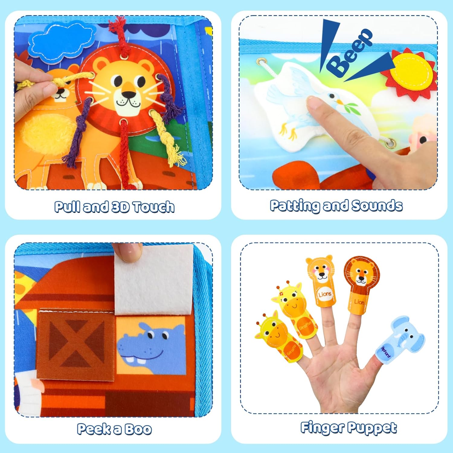Detalle 1 de Wdmiya Busy Board Libro Montessori sensoriale 1 anno