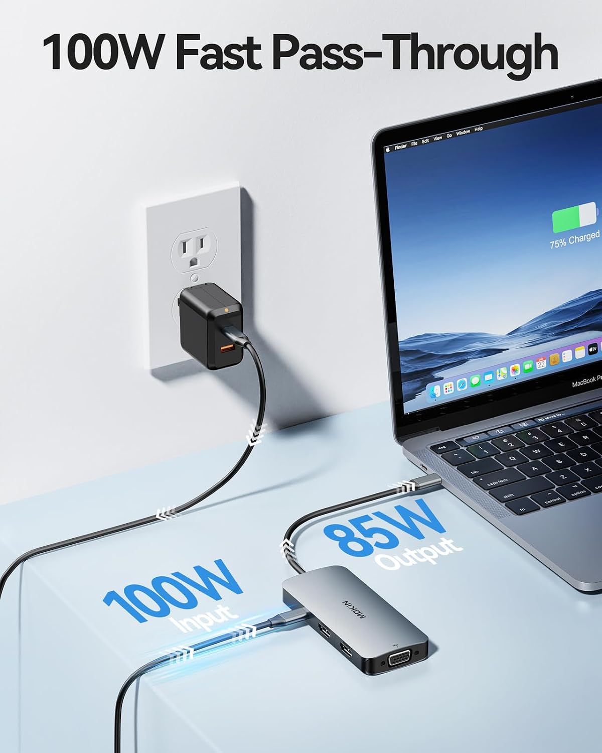 Thumbnail 4 de MOKiN Laptop Docking Station 7-in-1 for Dual HDMI