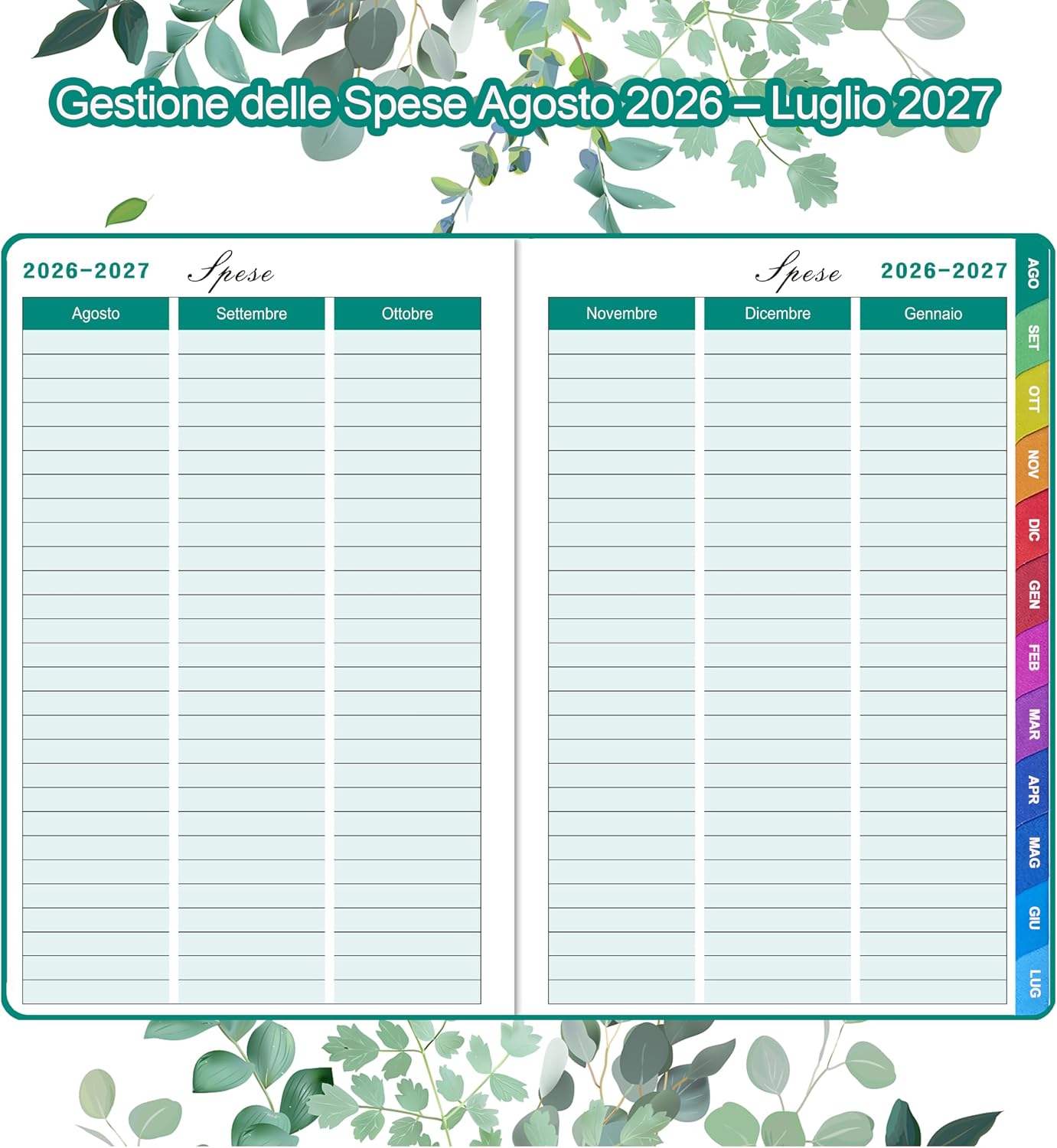 Thumbnail 4 de Agenda Scolastica 2026–2027: settimanale verticale con penna, segnalibro e tasca interna (Agosto 2026 – Luglio 2027) – Fiore di albicocco