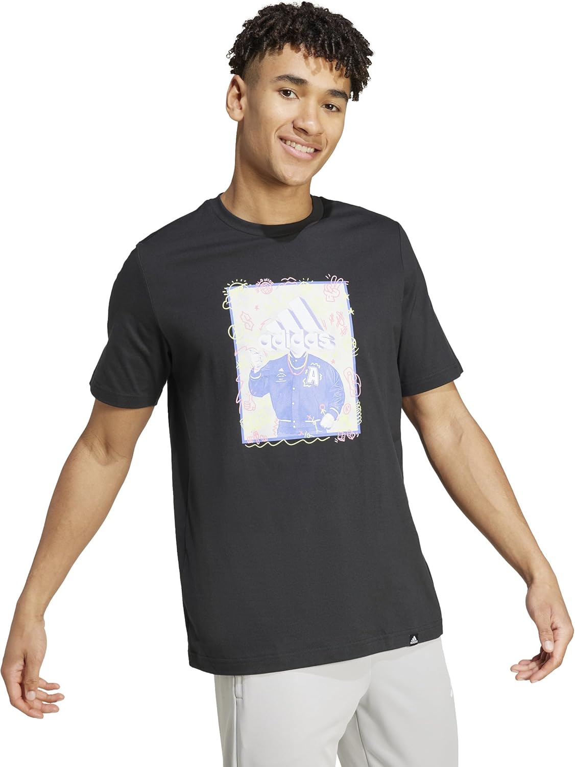 Thumbnail 1 de adidas Doodle Graphic Tee T-shirt graphique à manches courtes homme en coton (lot de 1)