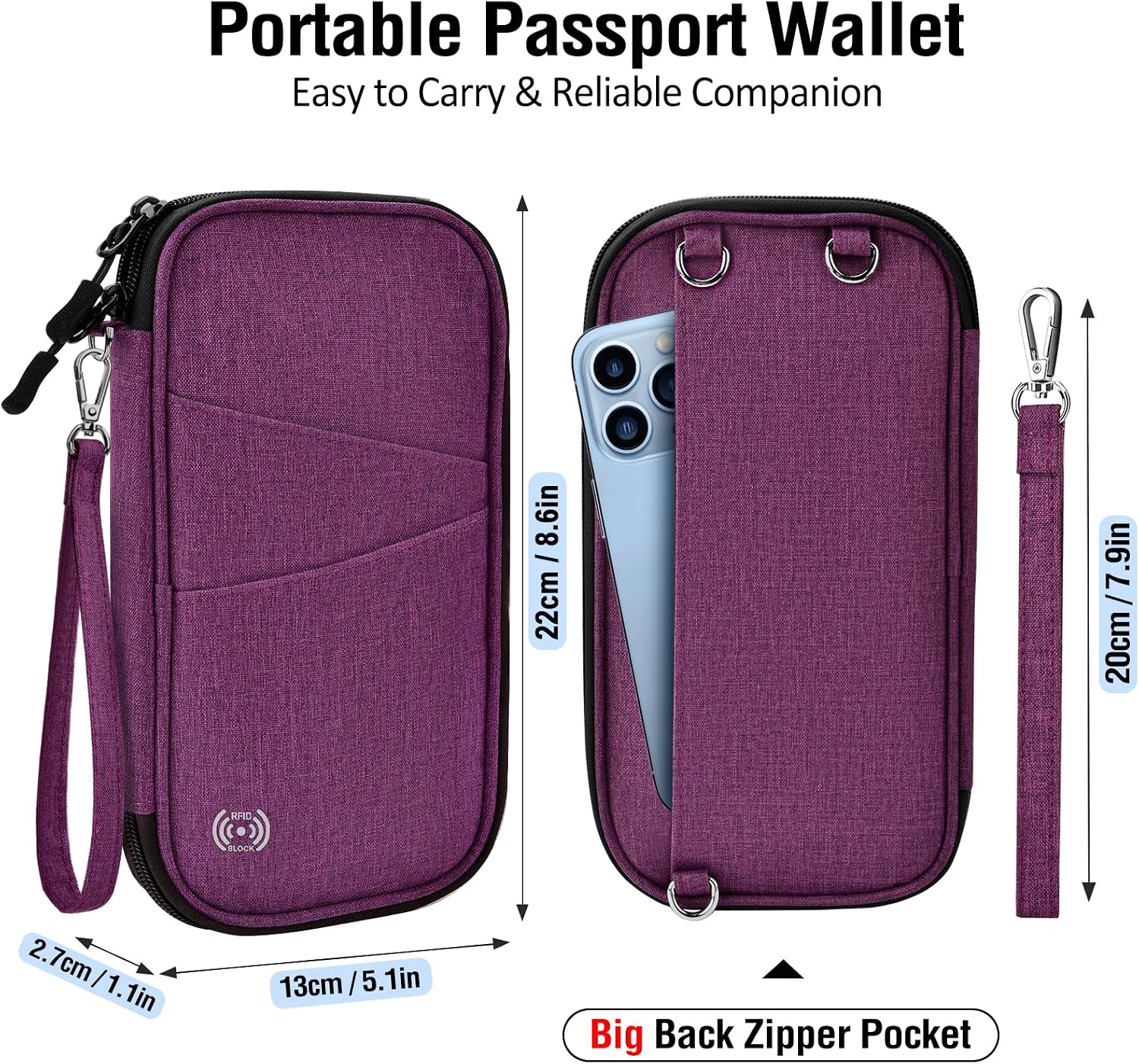 Thumbnail 5 de LUROON Passport Holder RFID 5 pockets