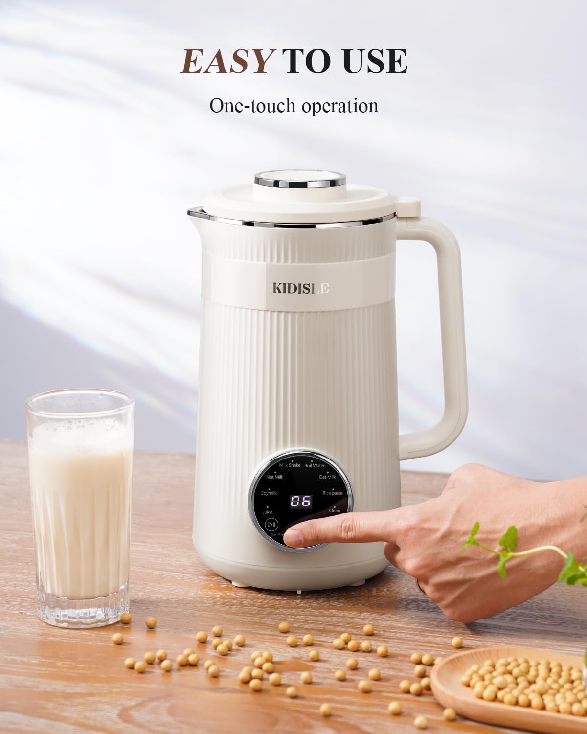 Detalle 2 de KIDISLE 8 in 1 Nut Milk Maker Blender (32oz) with Delay Start, Keep Warm, and Boil Water