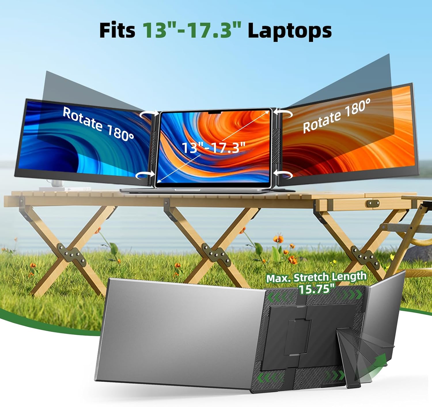Thumbnail 4 de DZVW P8 15.6-Inch Laptop Screen Extender, FHD 1080p IPS, Matte Display
