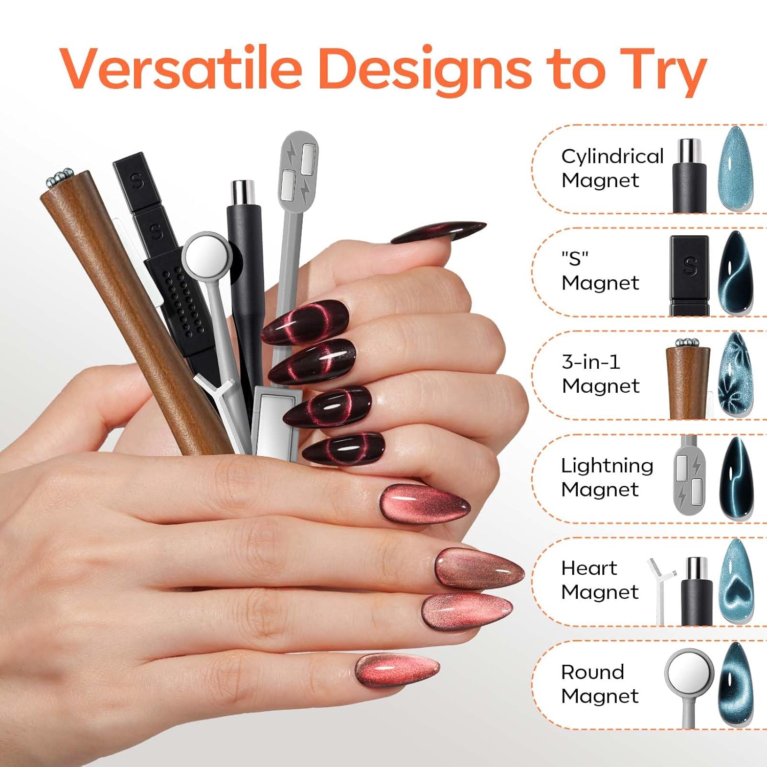 Thumbnail 4 de modelones Cat Eye Magnet Set (10-piece) for Magnetic Gel Nail Art