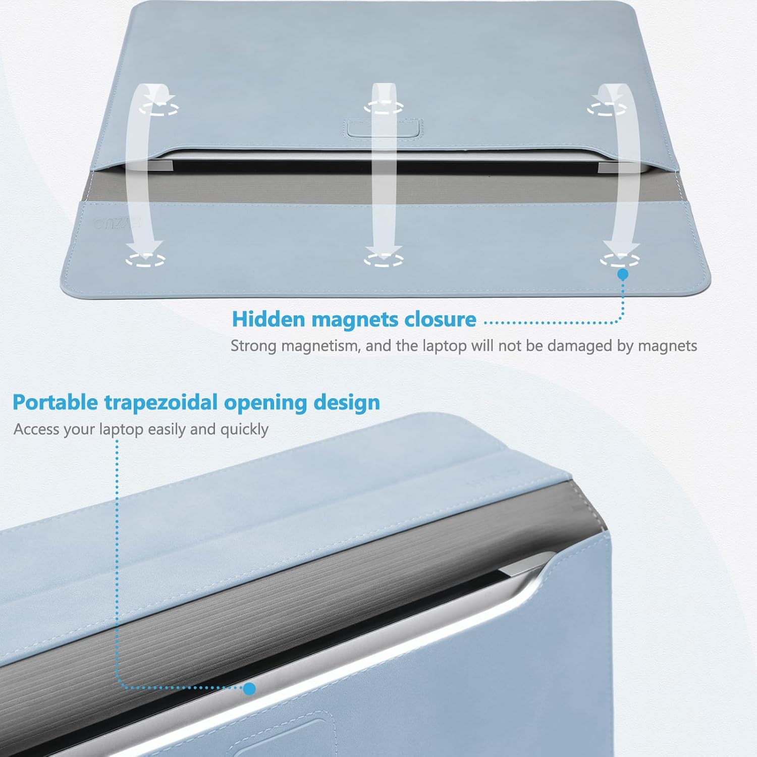 Thumbnail 3 de HYZUO 13 Inch Laptop Sleeve Case with Stand in Pale Blue