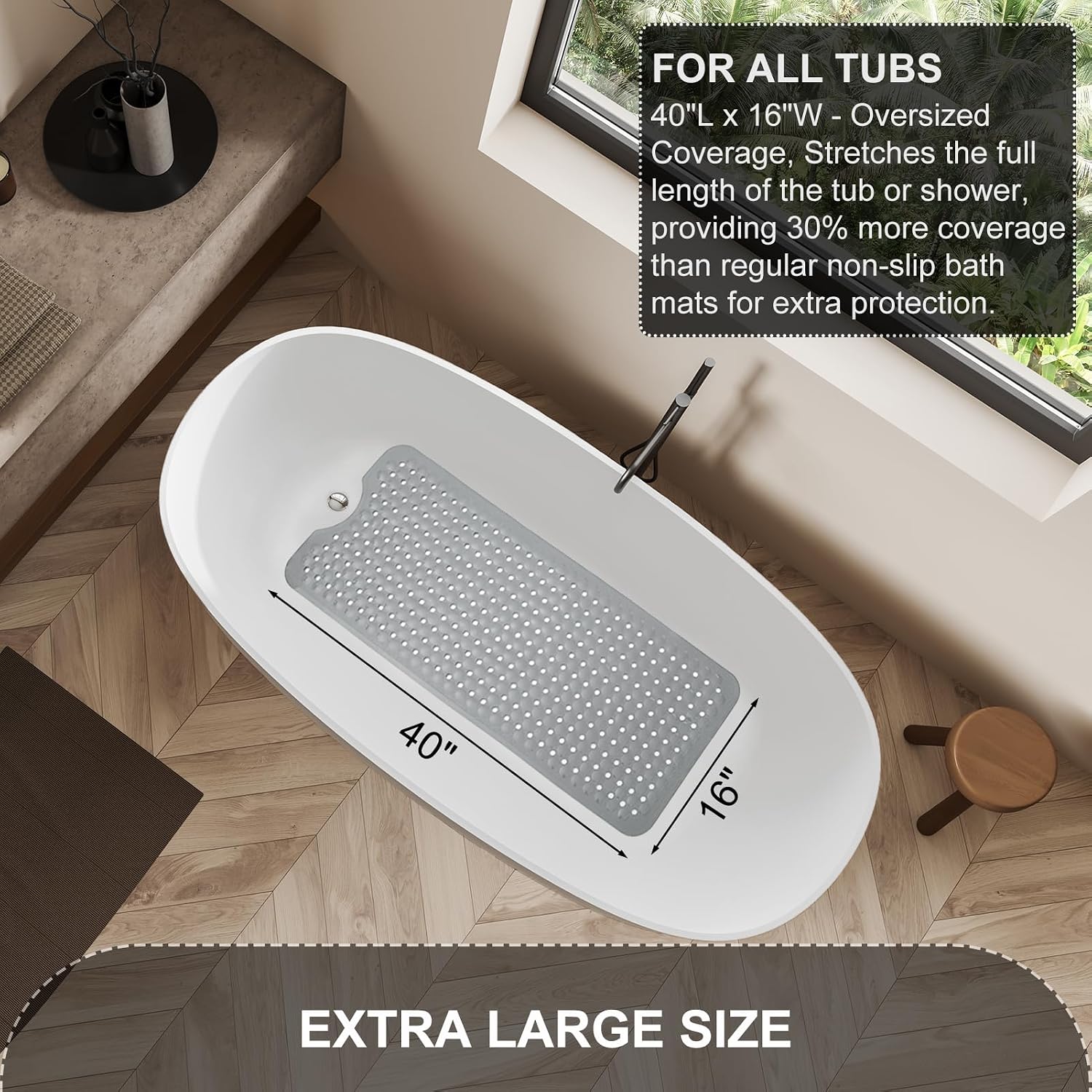 Thumbnail 4 de TEESHLY Bath Tub and Shower Mat 40 x 16 in