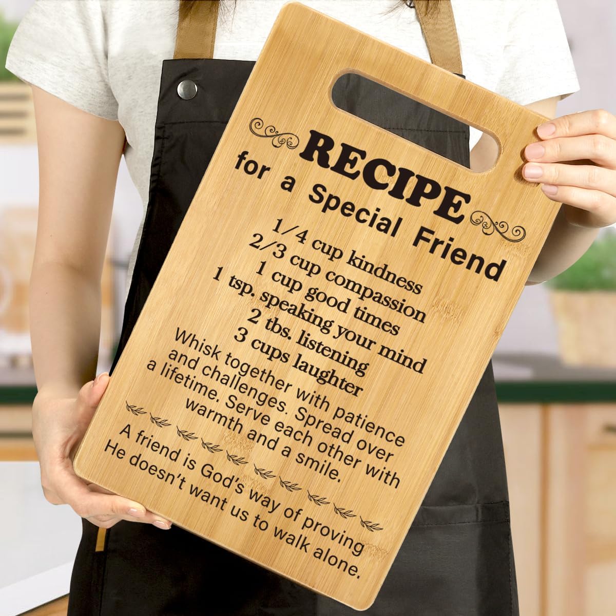 Detalle de Best Friend Birthday Gifts Bamboo Cutting Board for Women (Galentine’s, BFF Thank-You Gift)