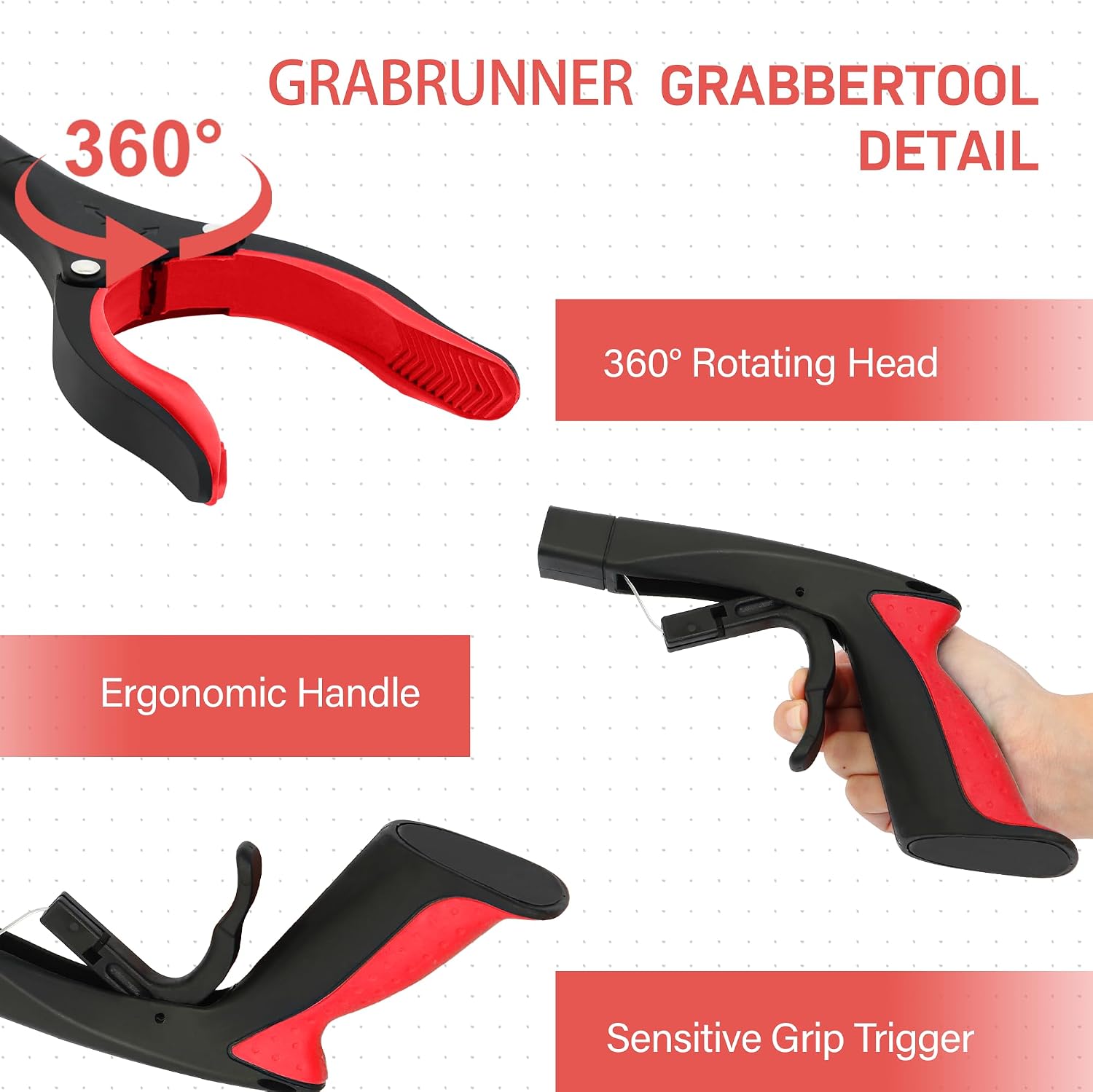 Thumbnail 2 de GrabRunner 2-Pack 32-Inch Reacher Grabbers, Folding 360° Jaw and Magnet