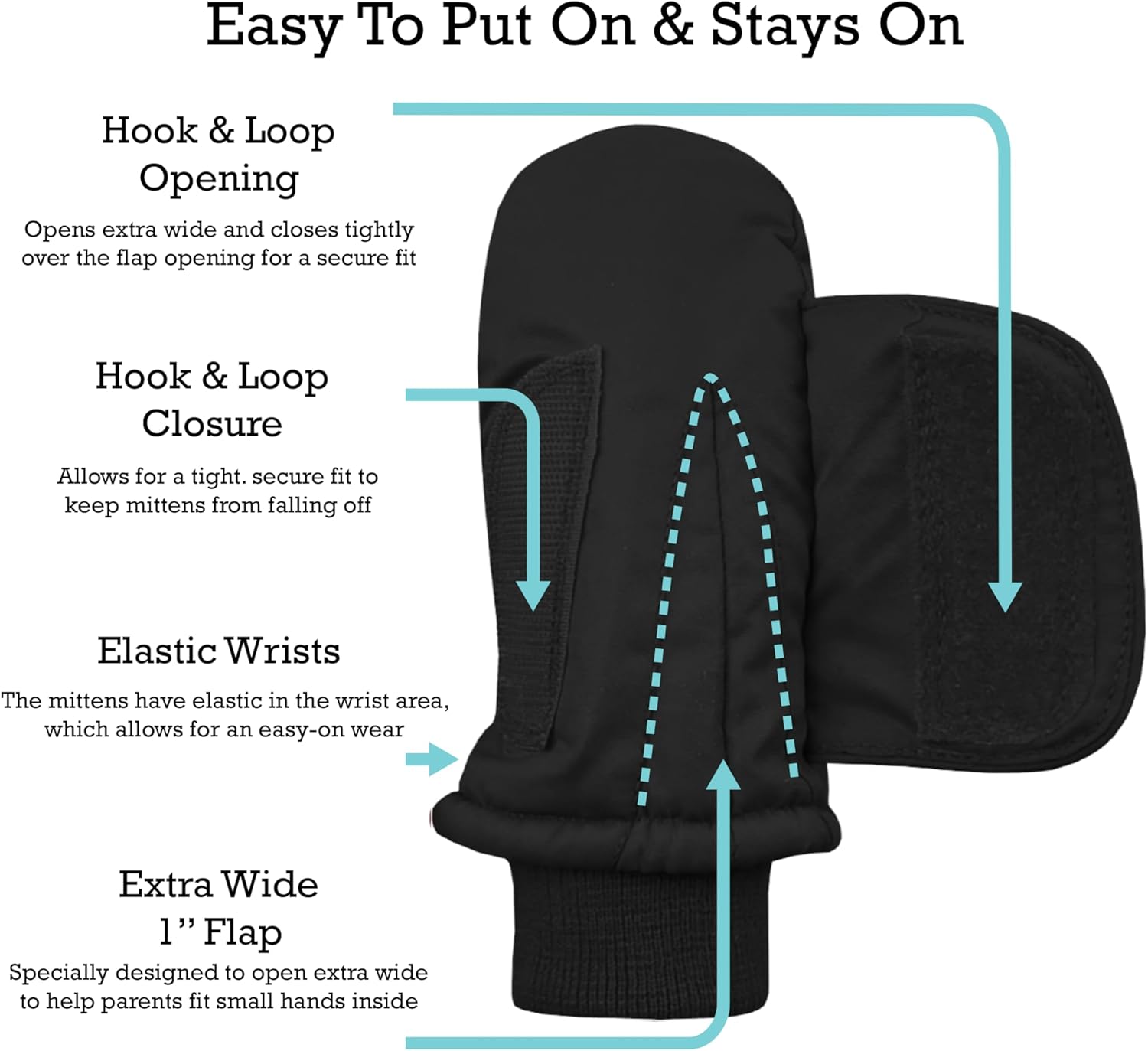 Thumbnail 2 de N'Ice Caps Kids Waterproof Snow Mittens ⚡