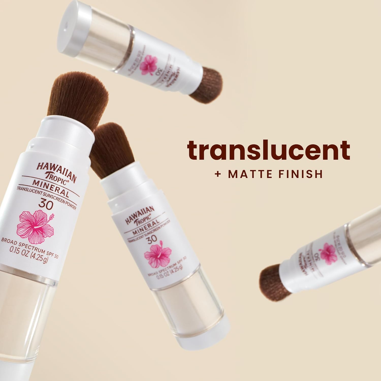 Thumbnail 1 de Hawaiian Tropic Mineral Powder Sunscreen Brush SPF 30 (Zinc Oxide) — Travel Size