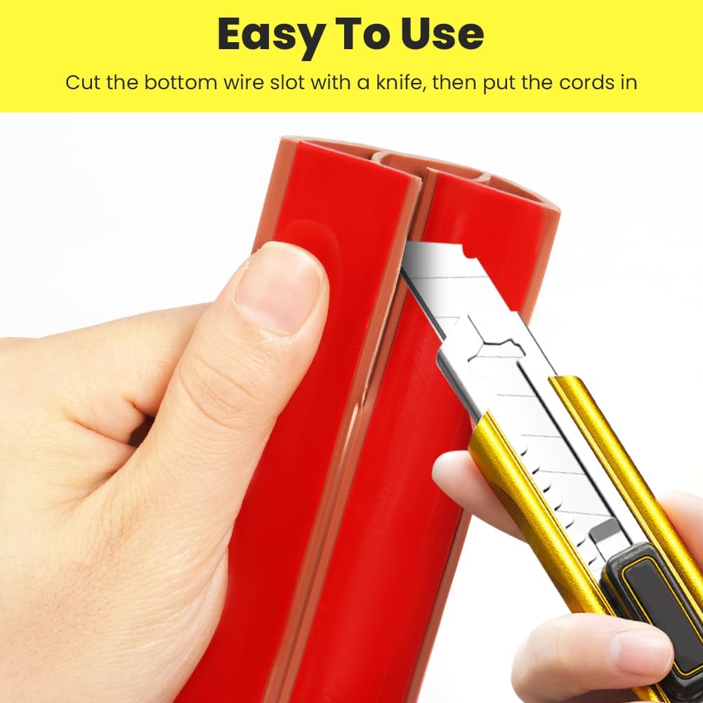 Thumbnail 5 de Adiwo Protezioni per Cavi a Pavimento 2M con 3 Canali – Passacavo in gomma calpestabile, Noce