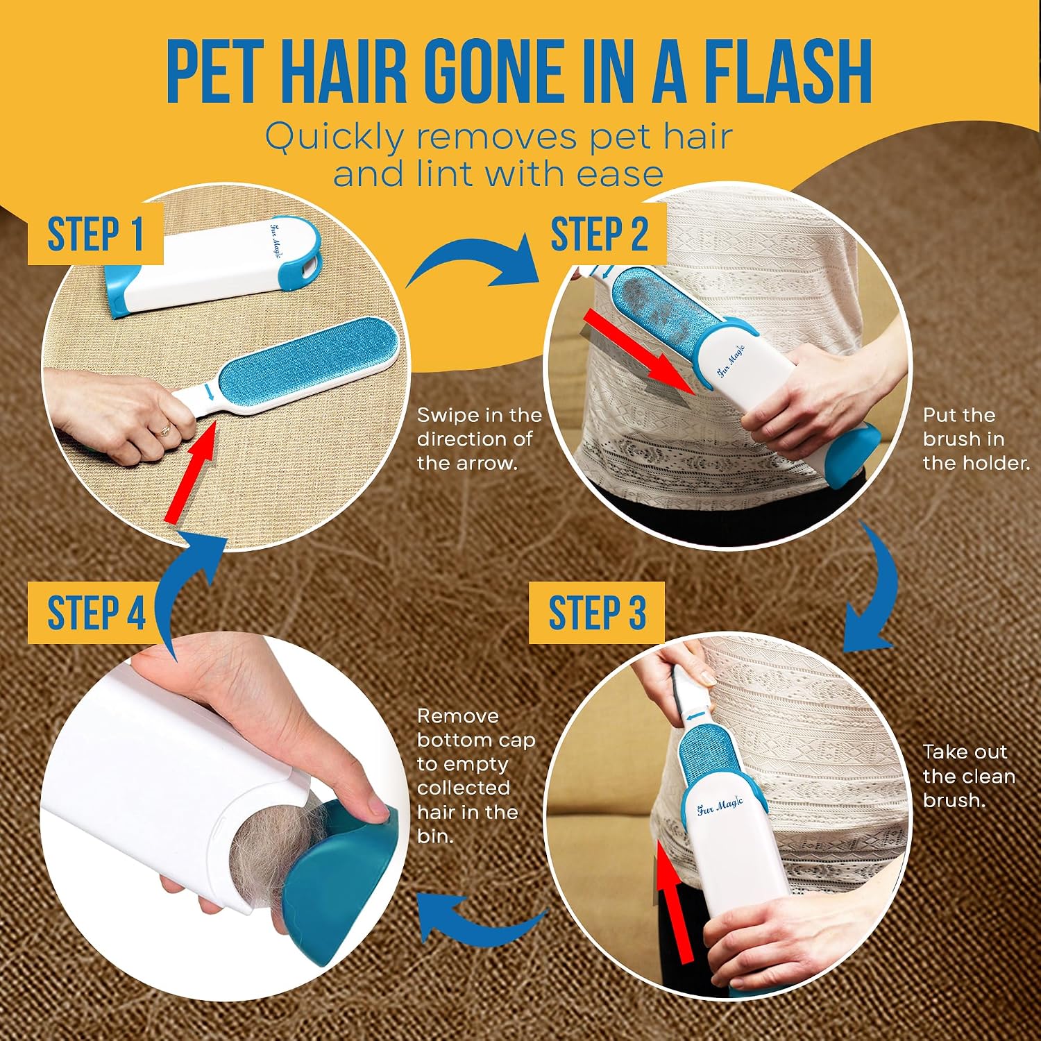 Detalle de Fur Magic Pet Hair Remover lint brush