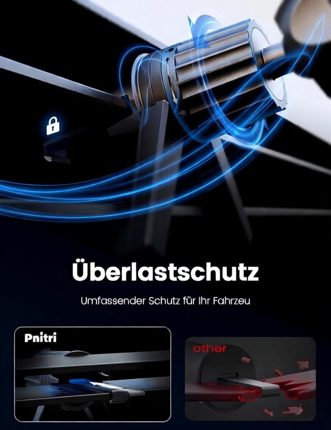 Detalle de Handyhalterung Auto – Lüftungshalterung mit 360° Drehung und Dreifach-Unterstützung