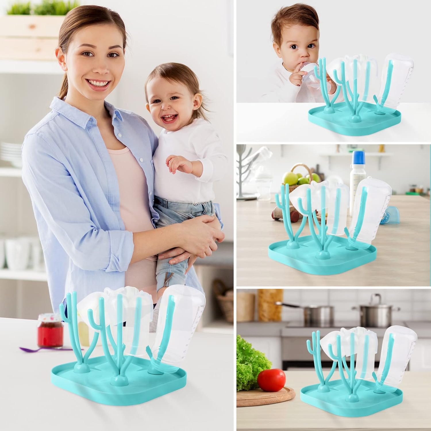 Thumbnail 6 de Vicloon Stendino per Biberon in PP senza BPA con Rastrelliere e Puntoni Rimovibili – Blu