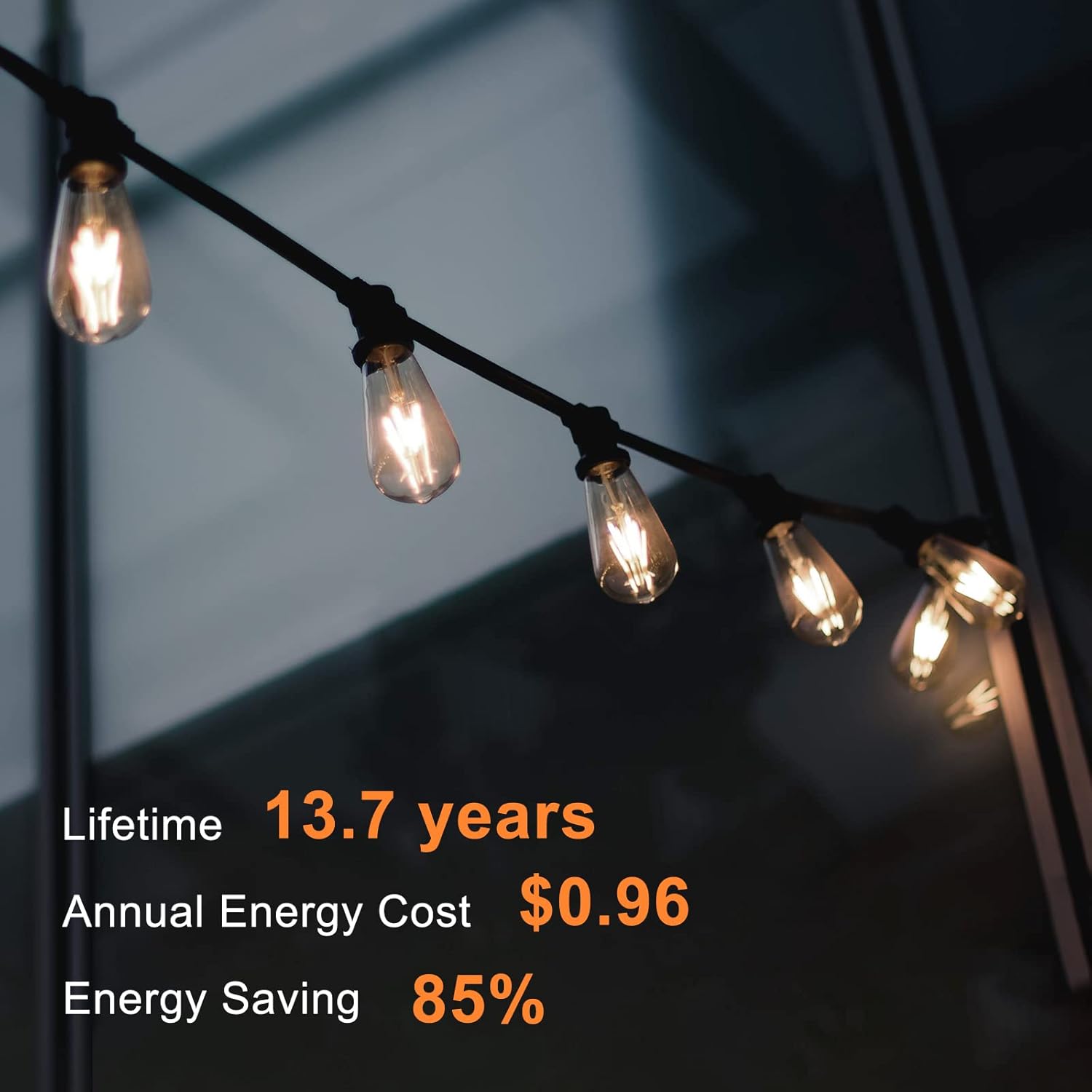 Detalle de TJOY 12-Pack Vintage ST58 LED Edison Bulbs (8W, E26) — Dimmable 2700K Warm White, CRI 80+
