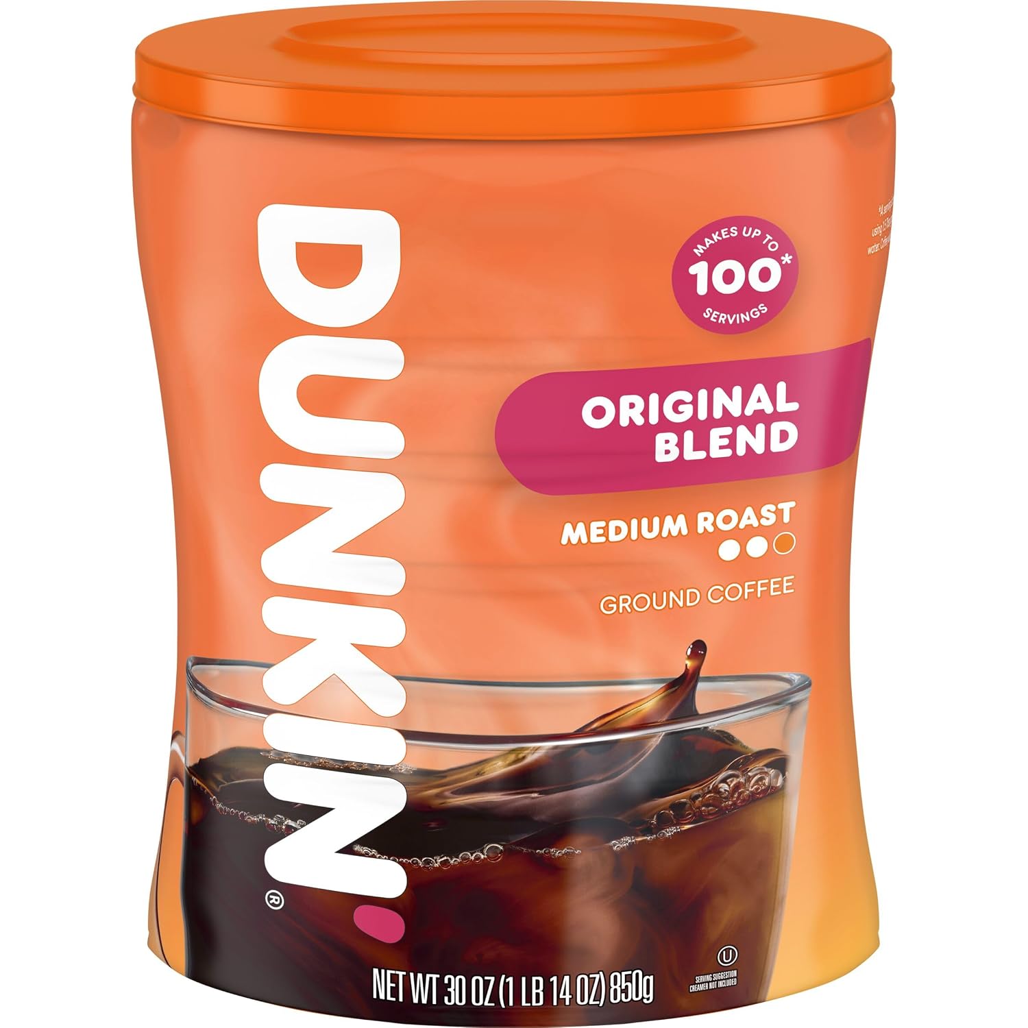 Detalle de Dunkin Original Blend Medium Roast Ground Coffee, 30 oz Canister