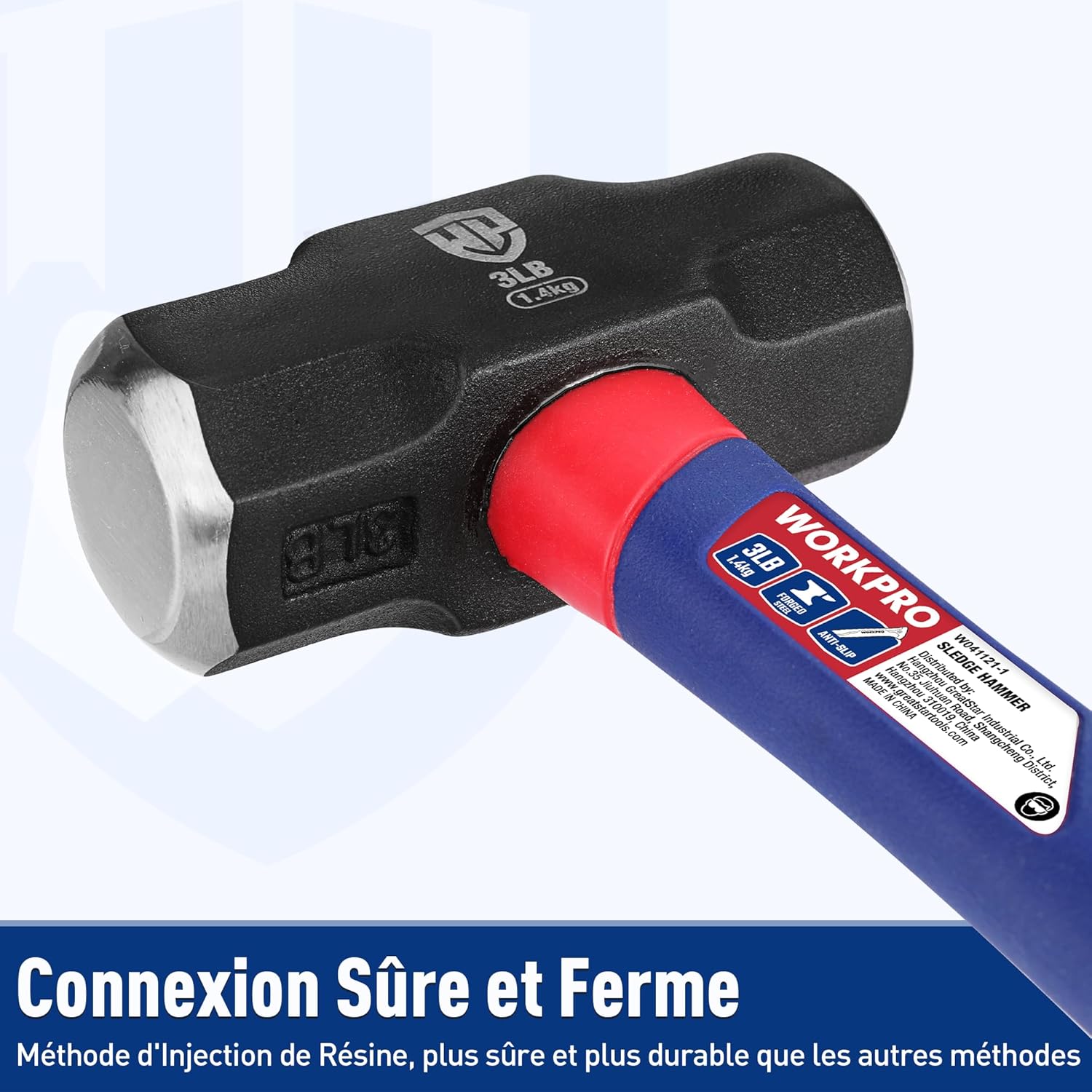 Detalle 1 de Marteau massette 1,68 kg avec manche fibre de verre