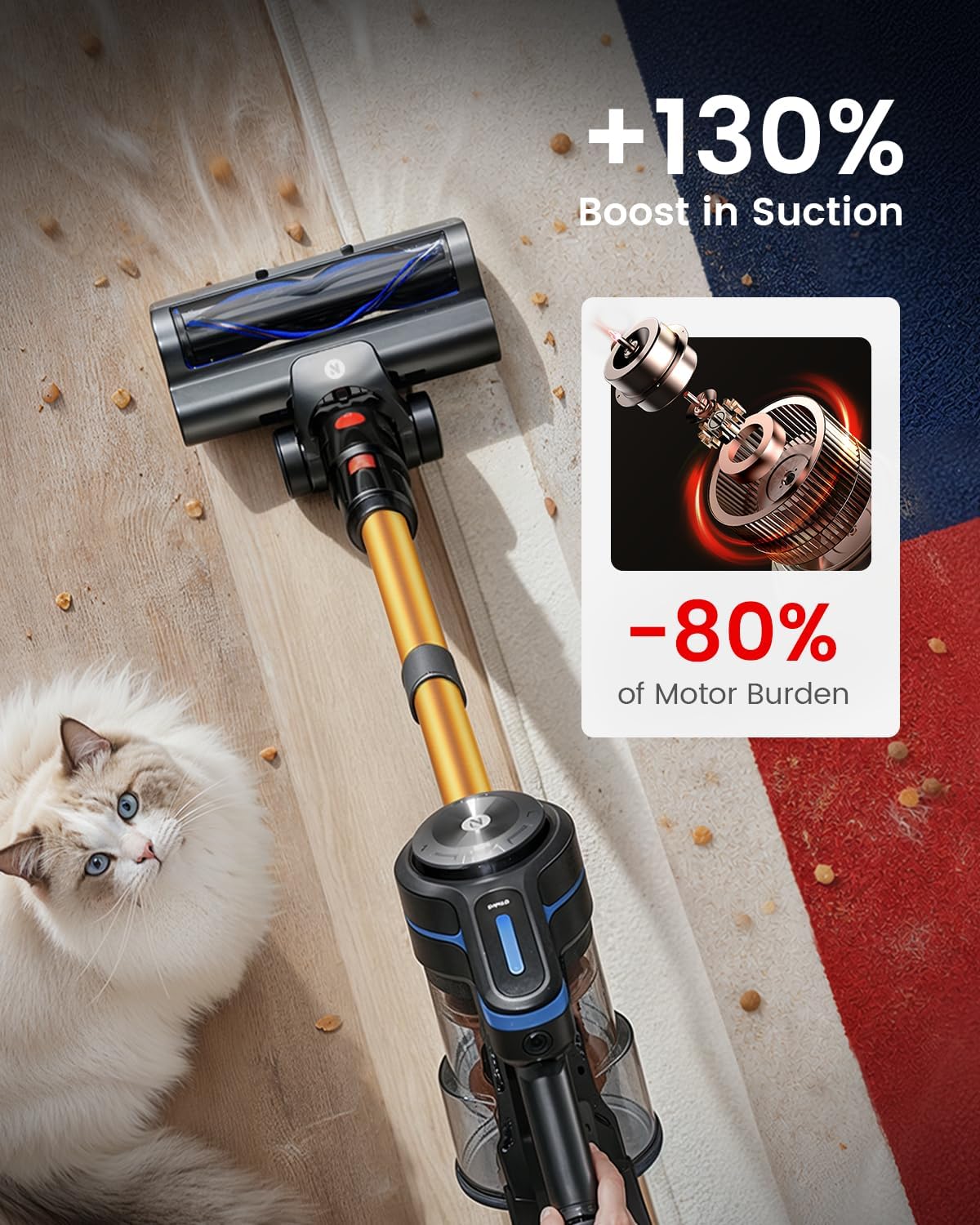 Thumbnail 1 de NADALY Cordless Vacuum Cleaner: 580W, 65-Minute Run Time, Self-Standing Stick Design