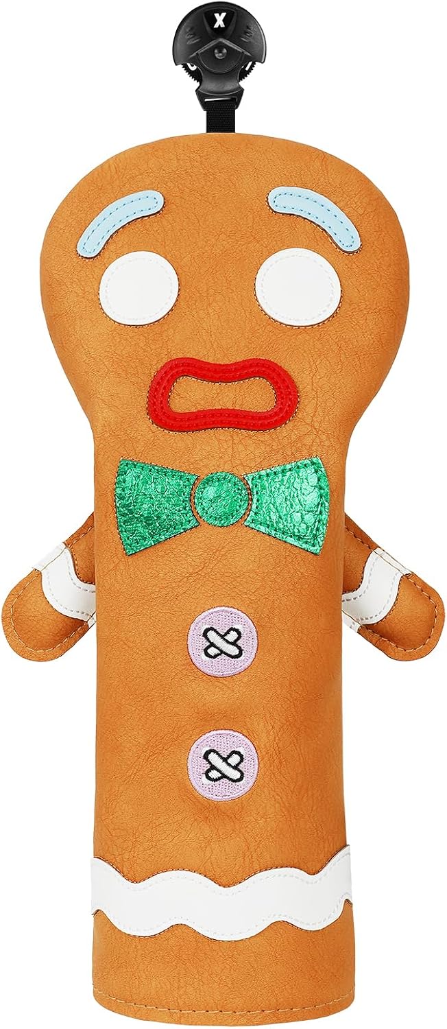 Detalle de LZFAN Gingerbread Man Golf Club Head Cover: Funny Brown Monster Cookie Drive/Fairway/Hybrid Protector