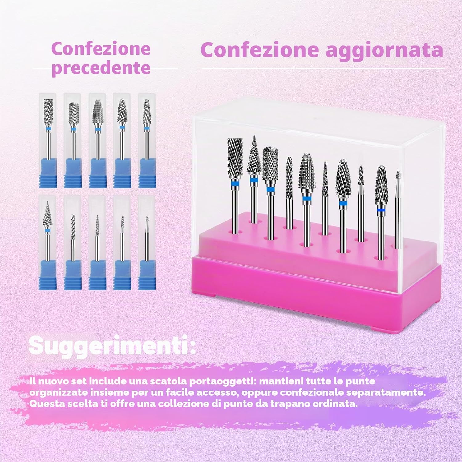 Thumbnail 5 de CGBE 10 Punte Fresa Unghie 3/32 Pollici: Set professionale per rimozione gel e cura cuticole