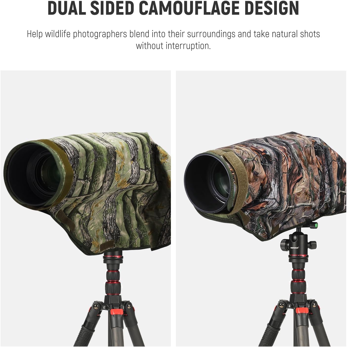 Thumbnail 2 de NEEWER PB019 XL Camera Rain Cover for DSLR & telephoto lenses (waterproof nylon, double-sided camouflage)