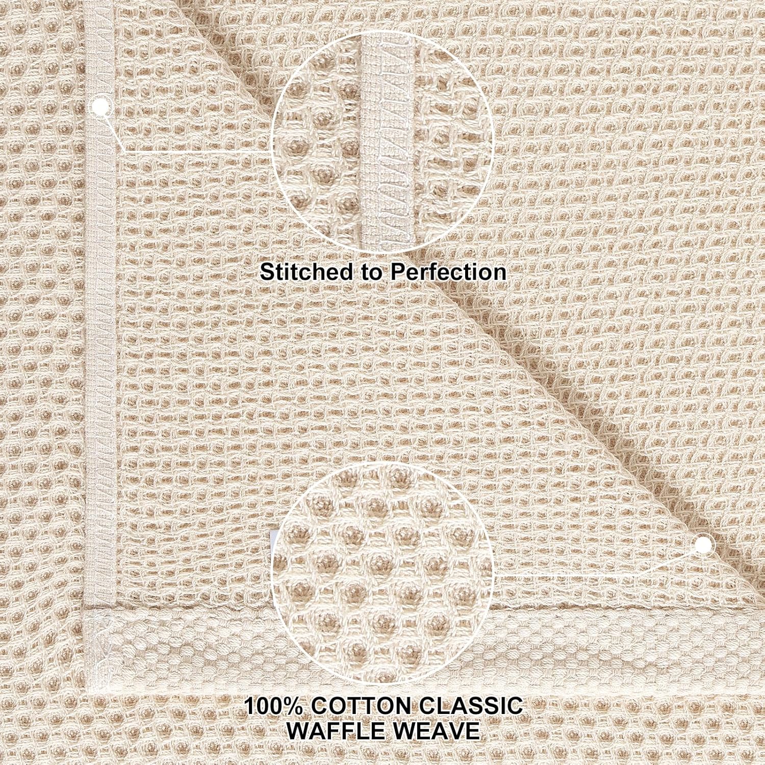 Thumbnail 1 de Homaxy 100% Cotton Kitchen Towels and Dishcloths Set (8-Piece) in Beige