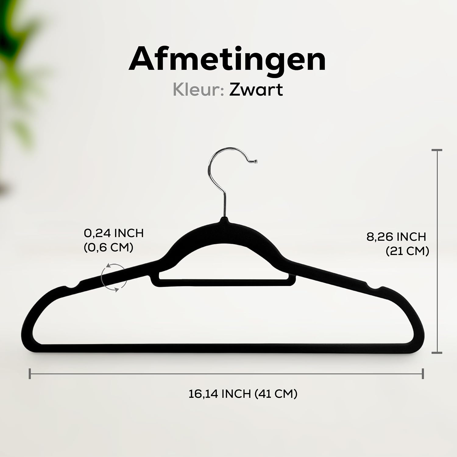 Thumbnail 1 de Utopia Home fluwelen kleerhangers, zwart, set van 50 met antisliplaag