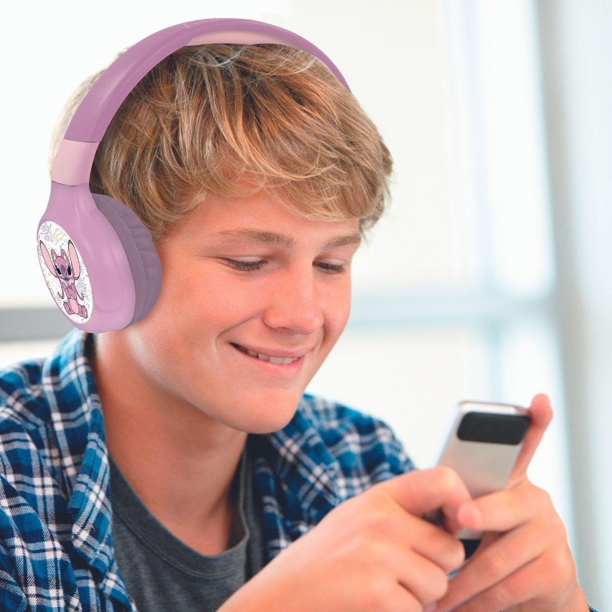 Detalle de LEXIBOOK HPBT010D1LXB Disney Stitch Angel headphones, Bluetooth and wired