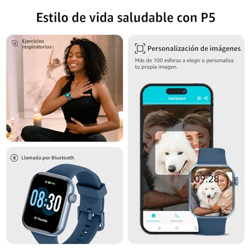 Thumbnail 5 de AcclaFit Reloj Inteligente 1.85" con Llamadas Bluetooth y 140+ Modos Deportivos para Android e iOS