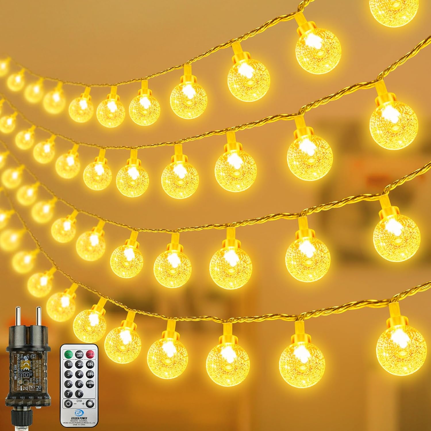 Detalle de LED Lichterkette 15 m warmweiß