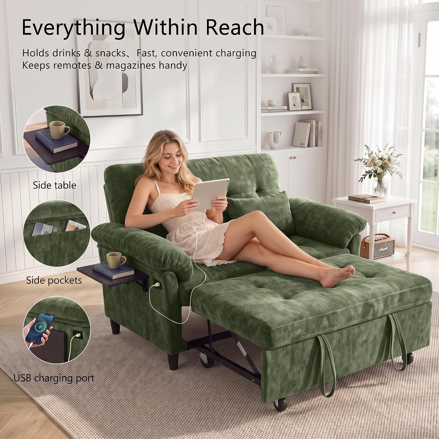 Detalle de XANDERO Chenille Sofa Bed