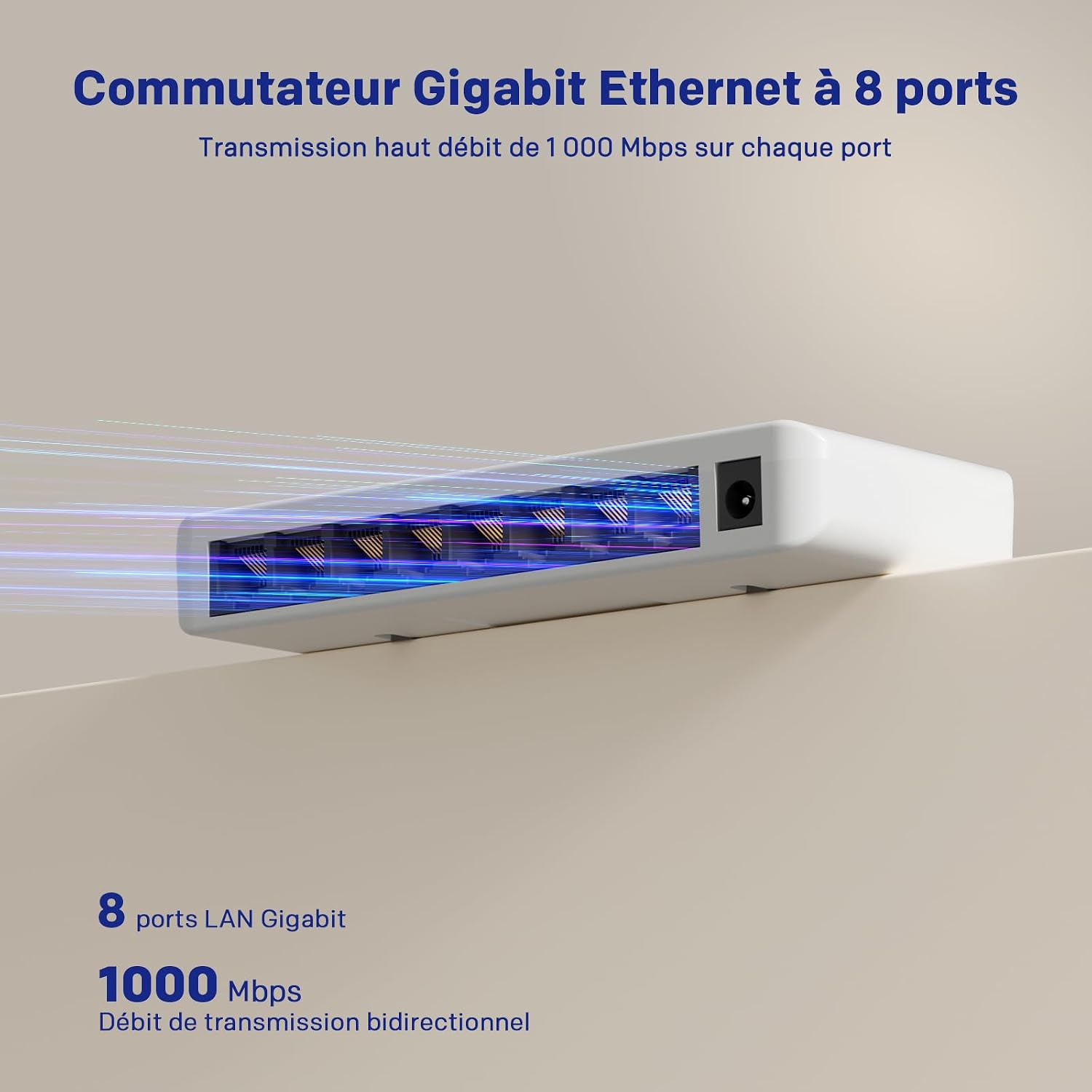 Thumbnail 1 de STRONG SW8000P – Switch Ethernet 8 Ports Gigabit (10/100/1000 Mbps) avec alimentation externe