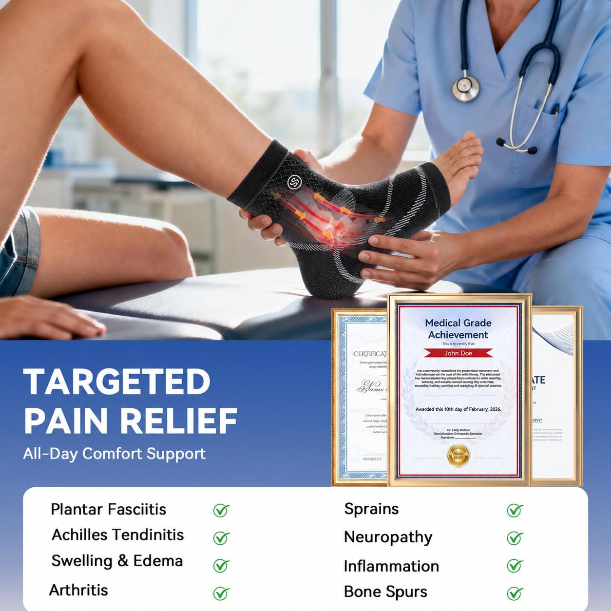 Detalle 2 de Toeless Neuropathy Compression Socks