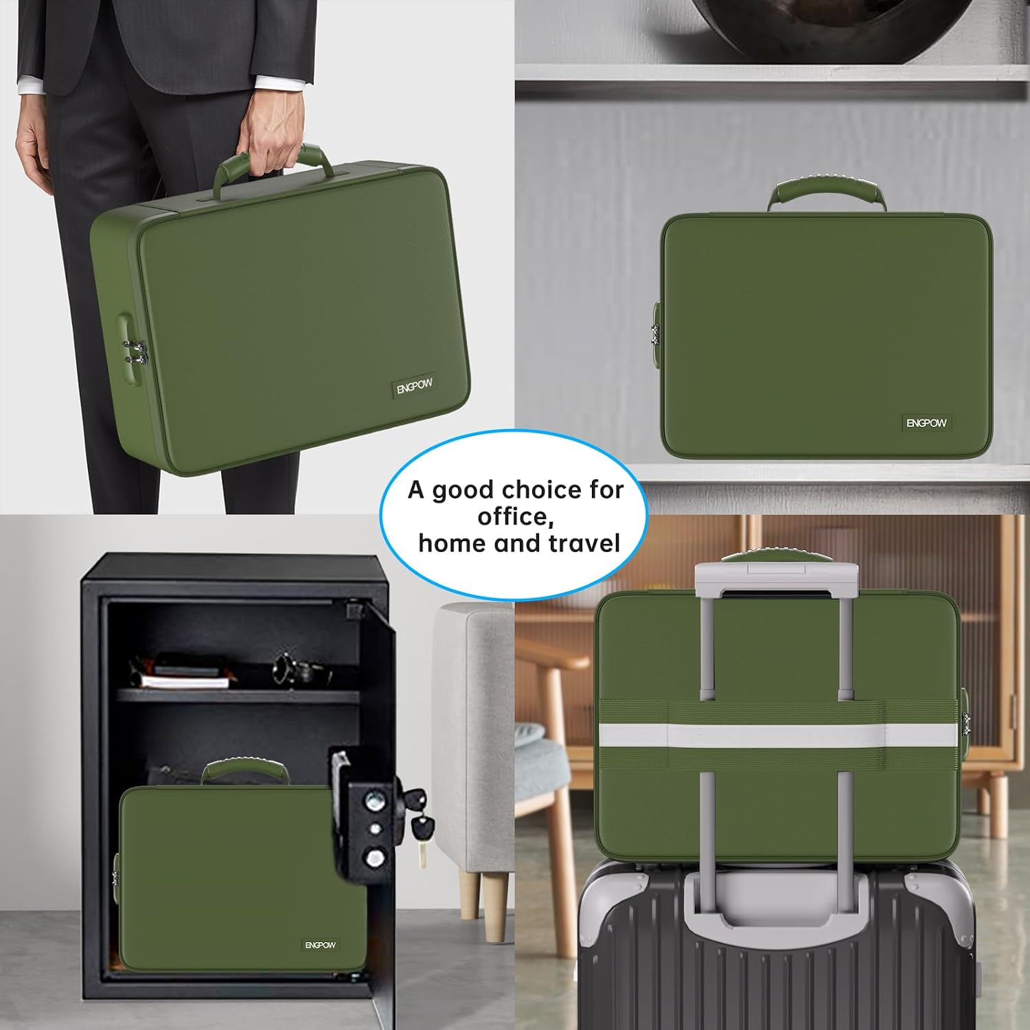 Detalle 2 de ENGPOW EG101 Fireproof Document Organizer Bag with Lock and 13-Pocket File Folder