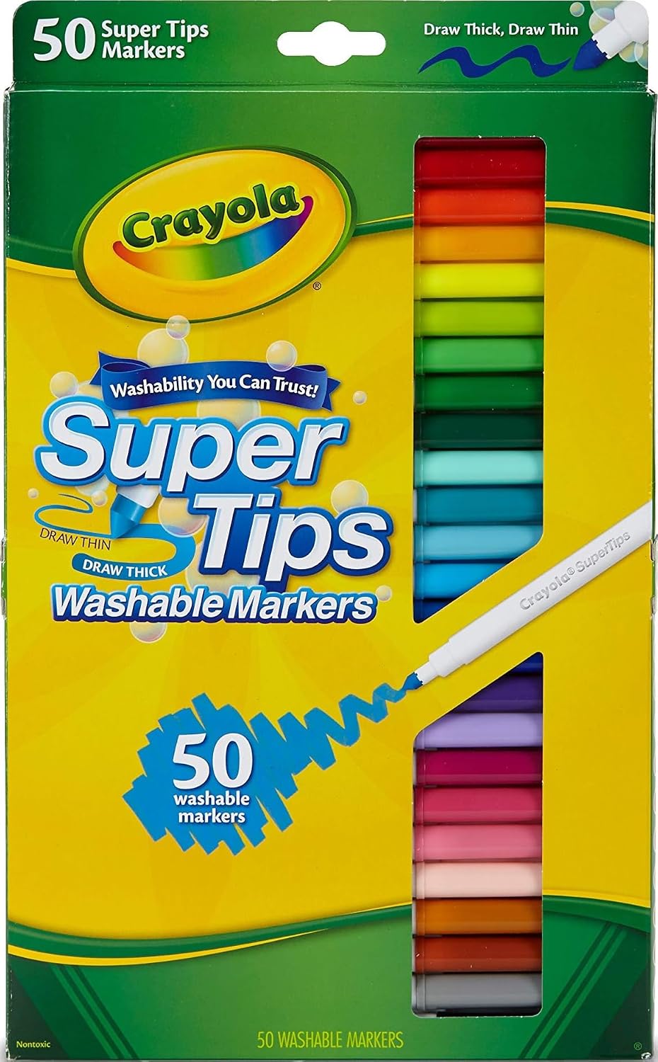Detalle de クレヨラ Super Tips 585050 水で落とせるマーカーペン 50色セット