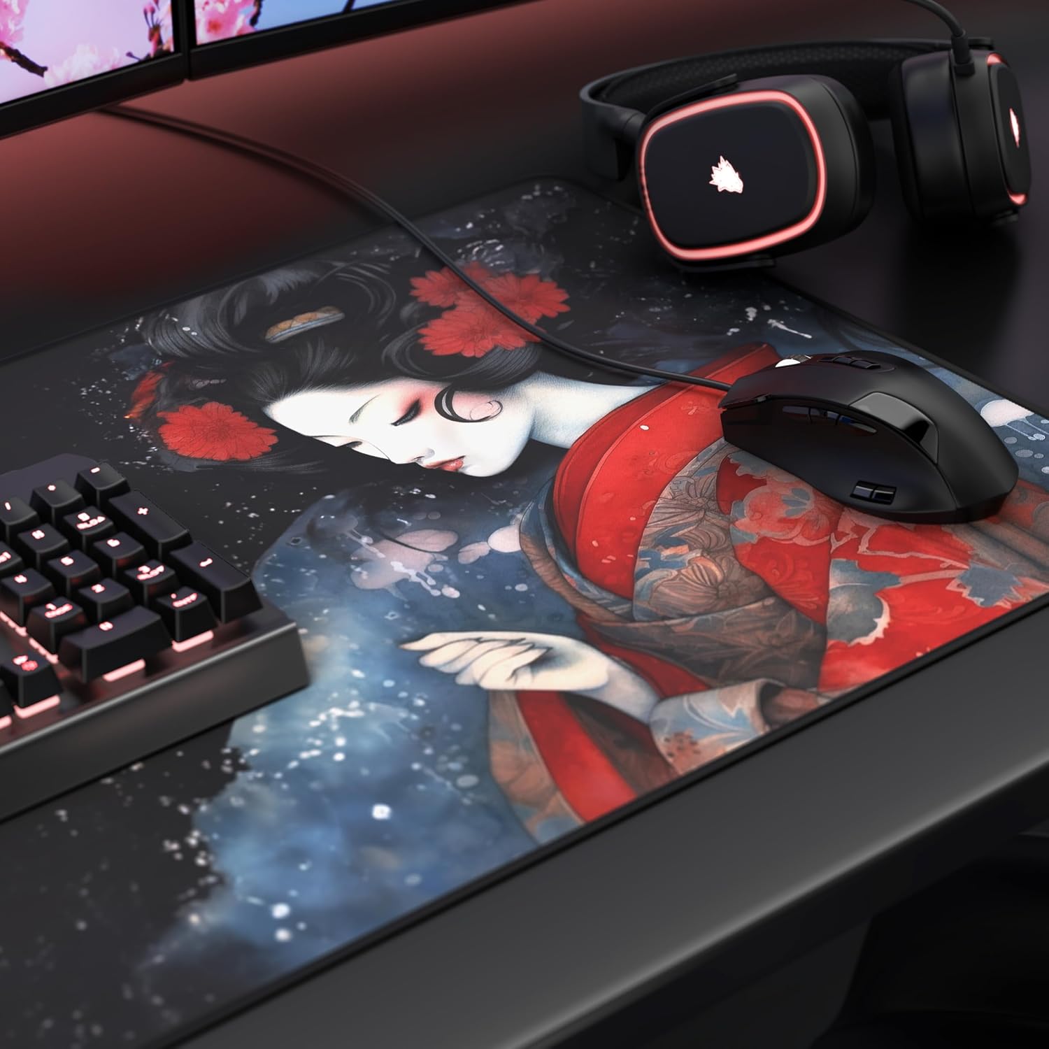 Detalle de Titanwolf XXL Speed Gaming-Mauspad (900 x 400 mm, 3 mm) – Geisha 2