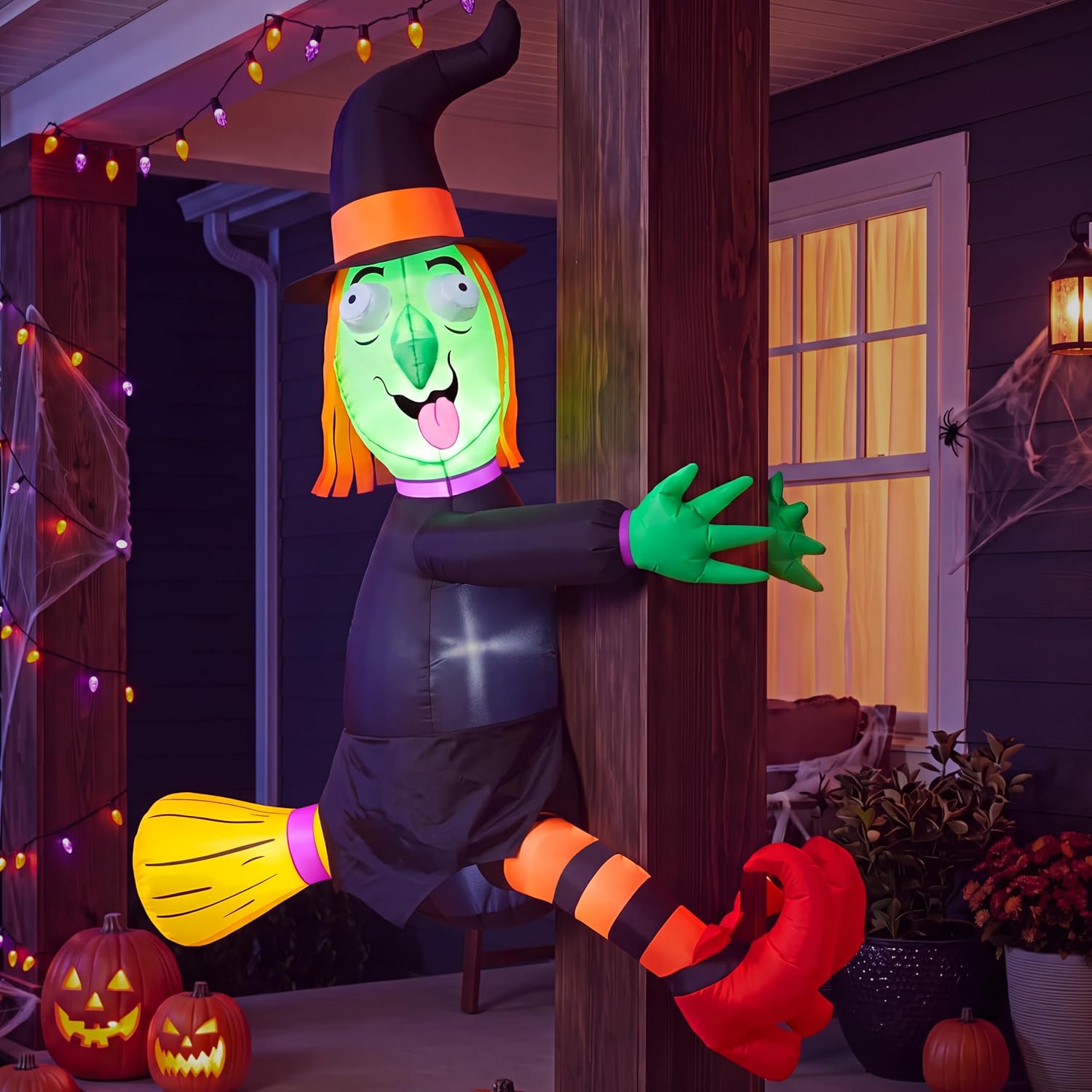 Detalle de Joiedomi 4 FT Halloween Inflatable Witch with Built-In LED Lights