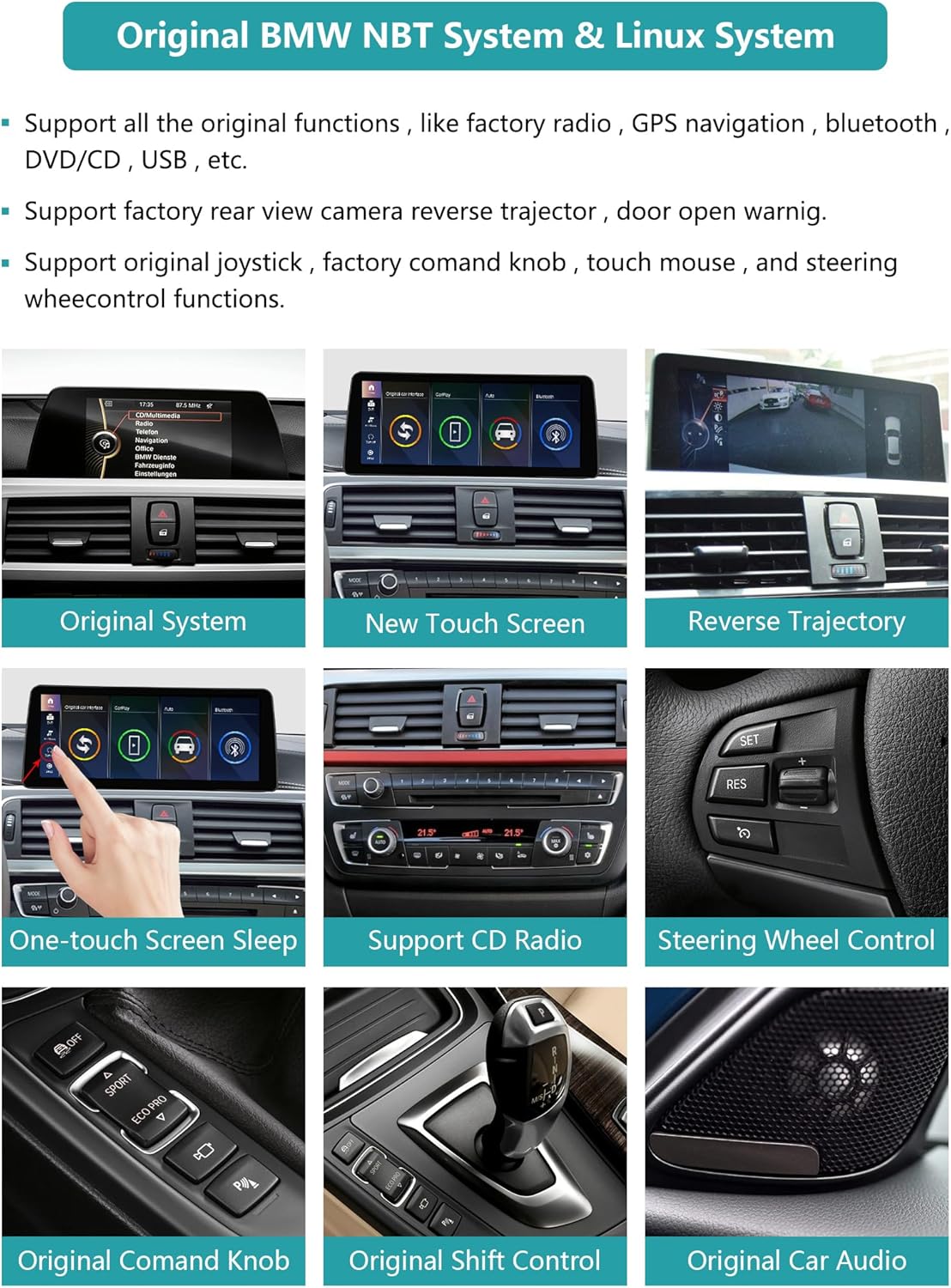 Thumbnail 5 de ninetom Autoradio Ninetom 12,3 pouces compatible BMW NBT (Séries 1/2 F20/F21/F23, 2011-2016) avec CarPlay, Android Auto et MirrorLink