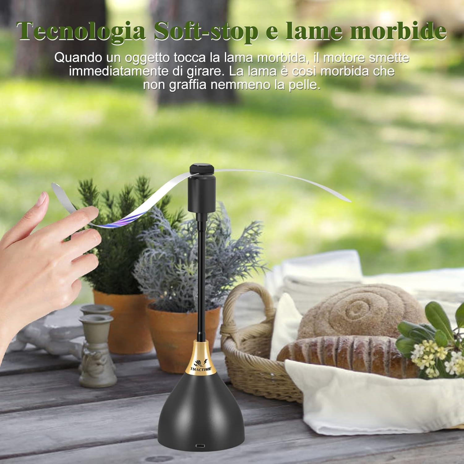 Detalle de TMACTIME Repellente per Mosche: Ventilatore 2-in-1 portatile per esterni, 3 repellenti e funzione di appendimento