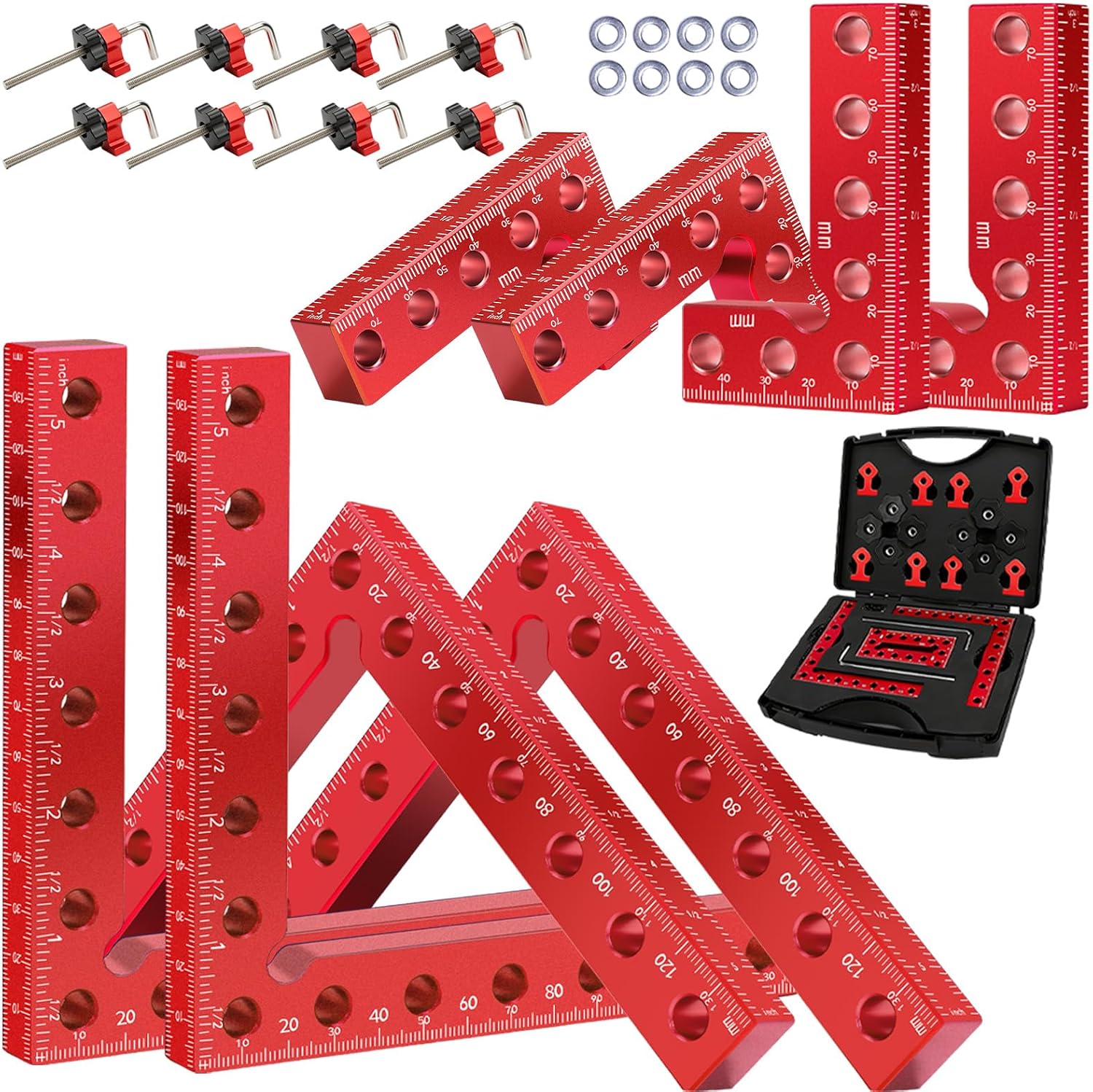 Detalle de Maziloxe Angle-8PCS 90° Woodworking Corner Clamps, Aluminum, 2 Sizes