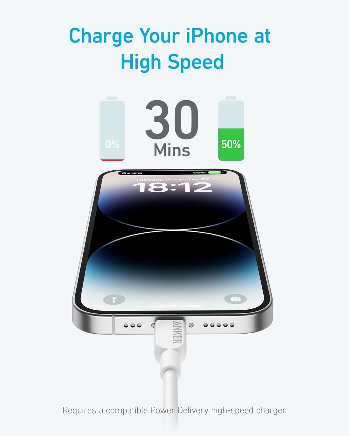 Detalle 2 de Anker 310 cable USB-C a Lightning 90 cm