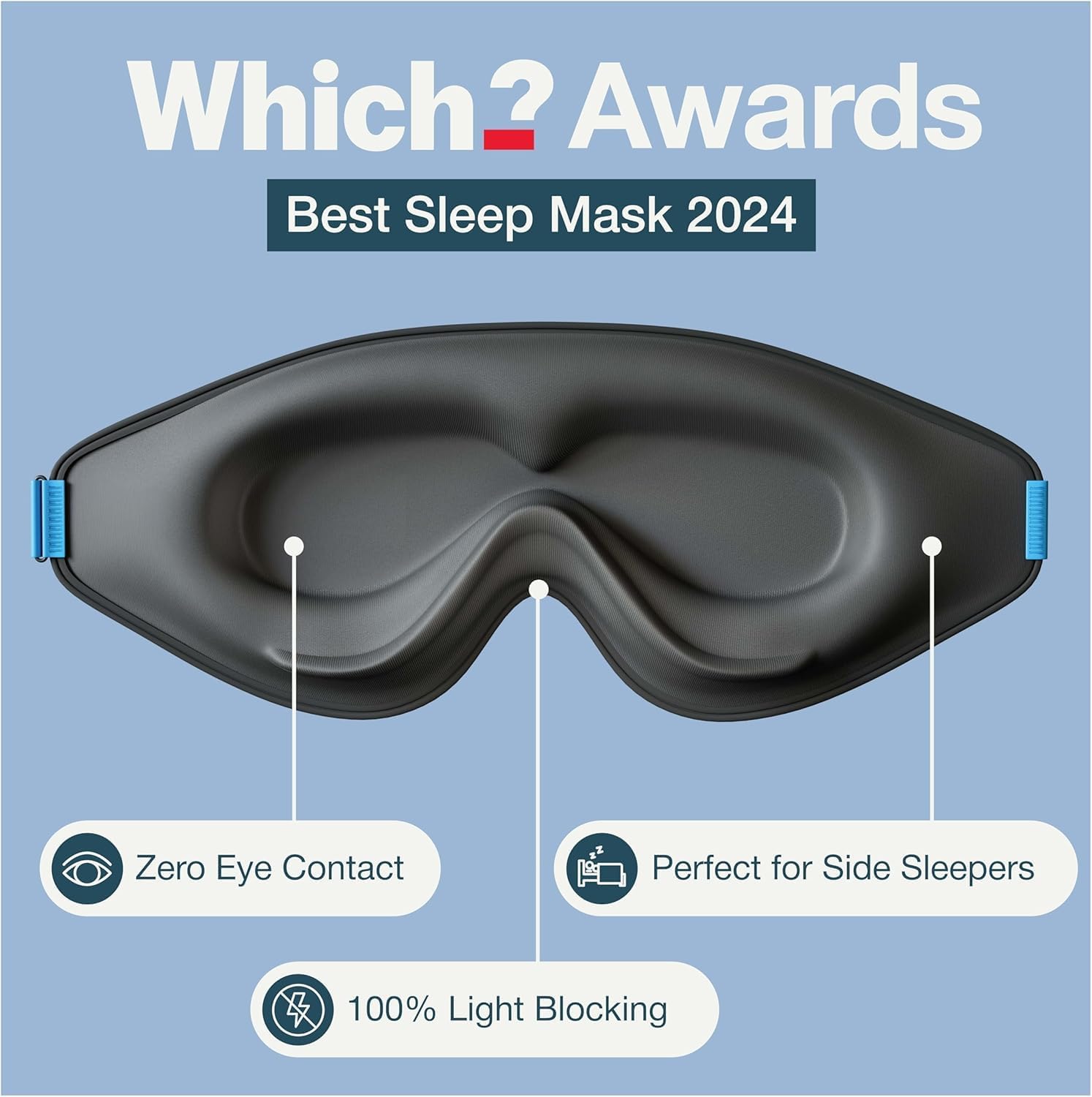 Detalle de MyHalos Sleep Mask: 3D Blackout Eye Mask for Deep Sleep